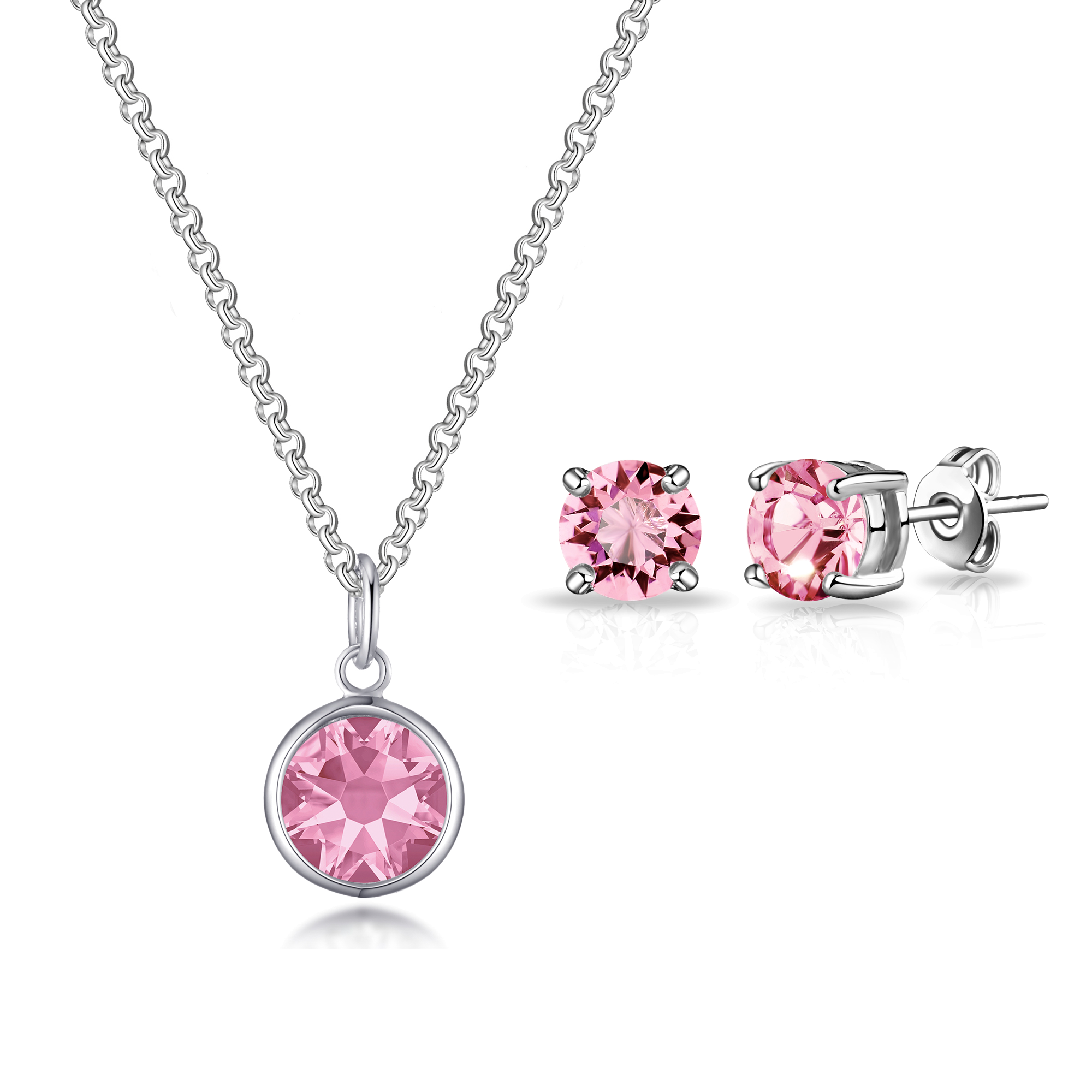 October (Tourmaline) Birthstone Necklace & Earrings Set Created with Zircondia® Crystals