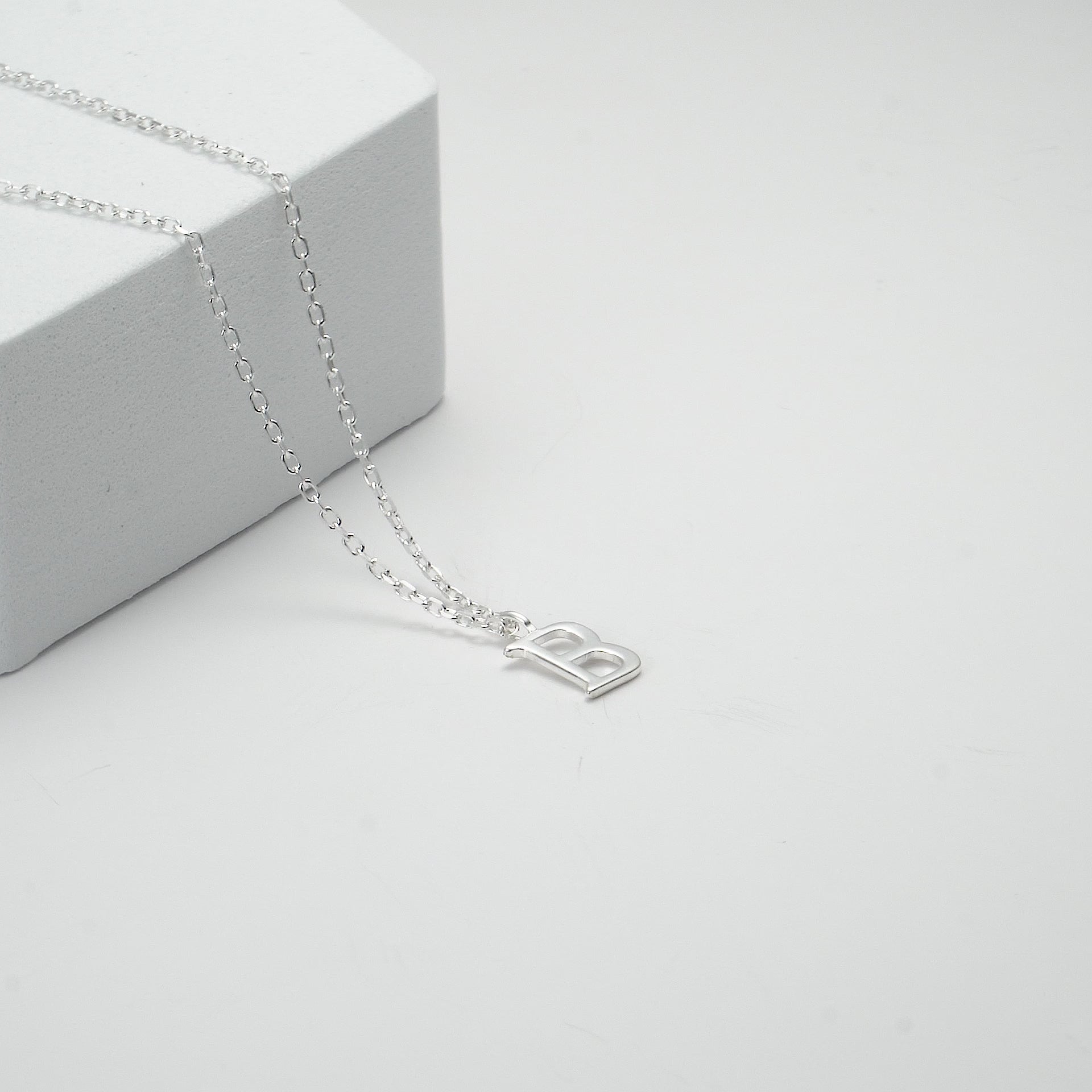 Sterling Silver Initial B Necklace Video