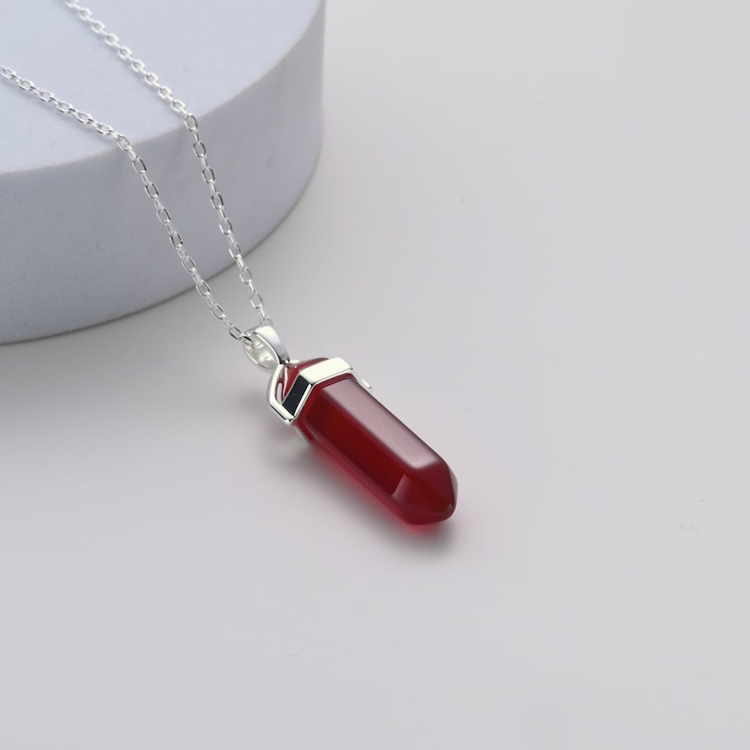 Carnelian Genuine Gemstone Necklace Video