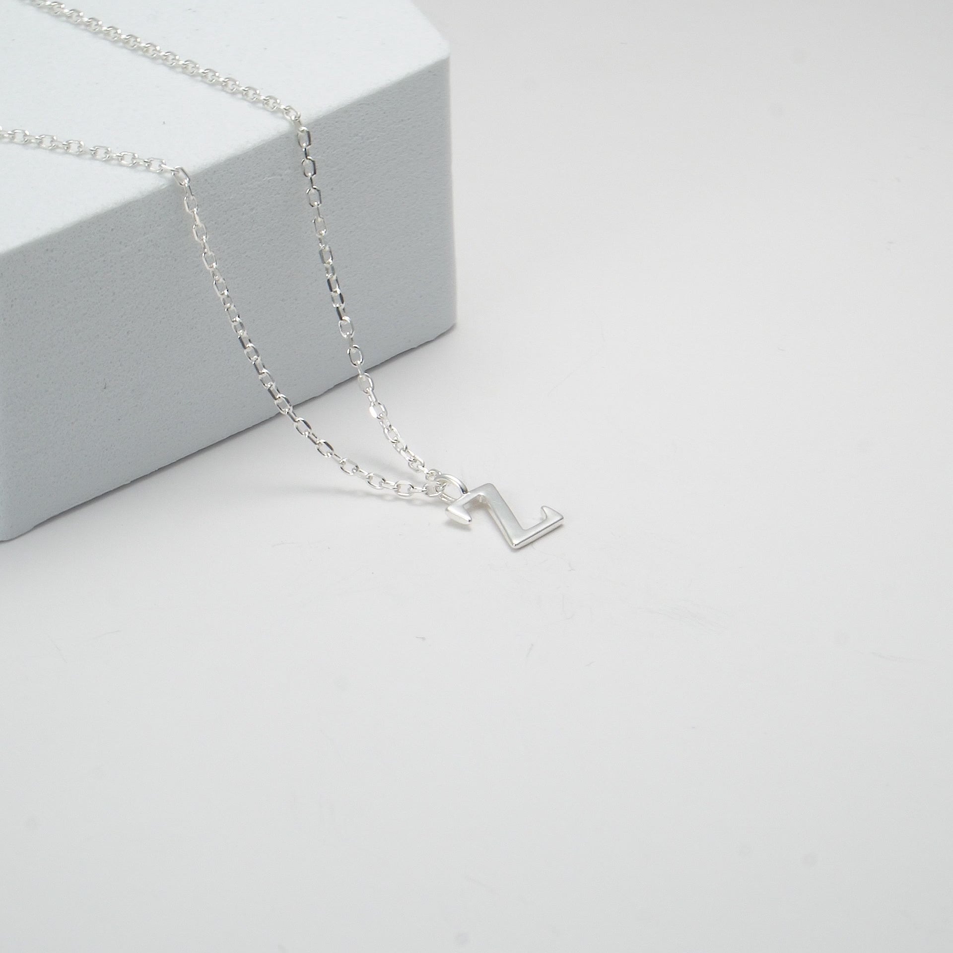 Sterling Silver Initial Z Necklace Video