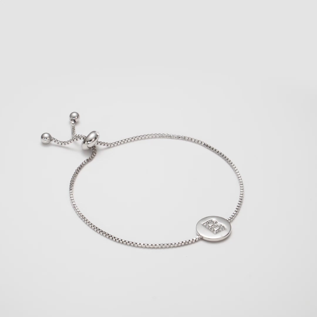 Initial Friendship Bracelet Letter B Created with Zircondia® Crystals Video