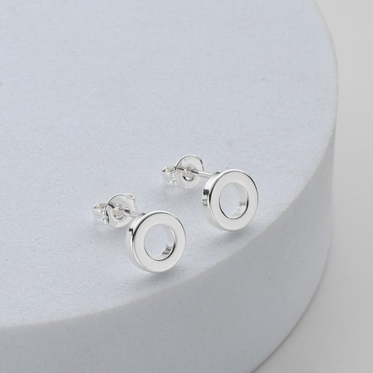 Silver Plated Circle Stud Earrings Video