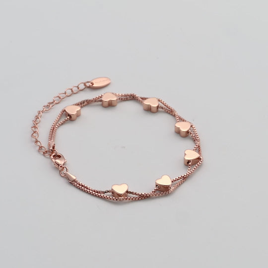 Rose Gold Plated Heart Bracelet Video