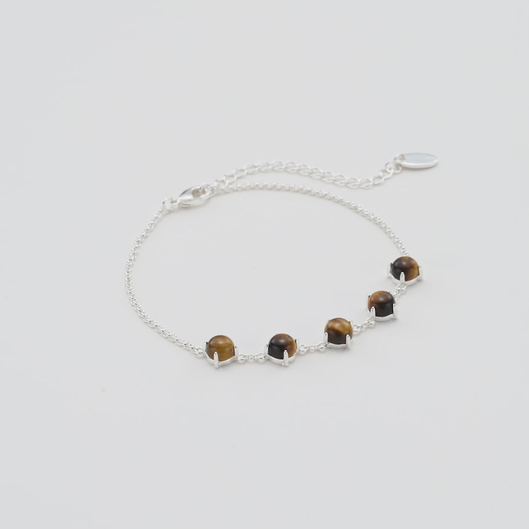 Tiger's Eye Gemstone Bracelet with Quote Card Video
