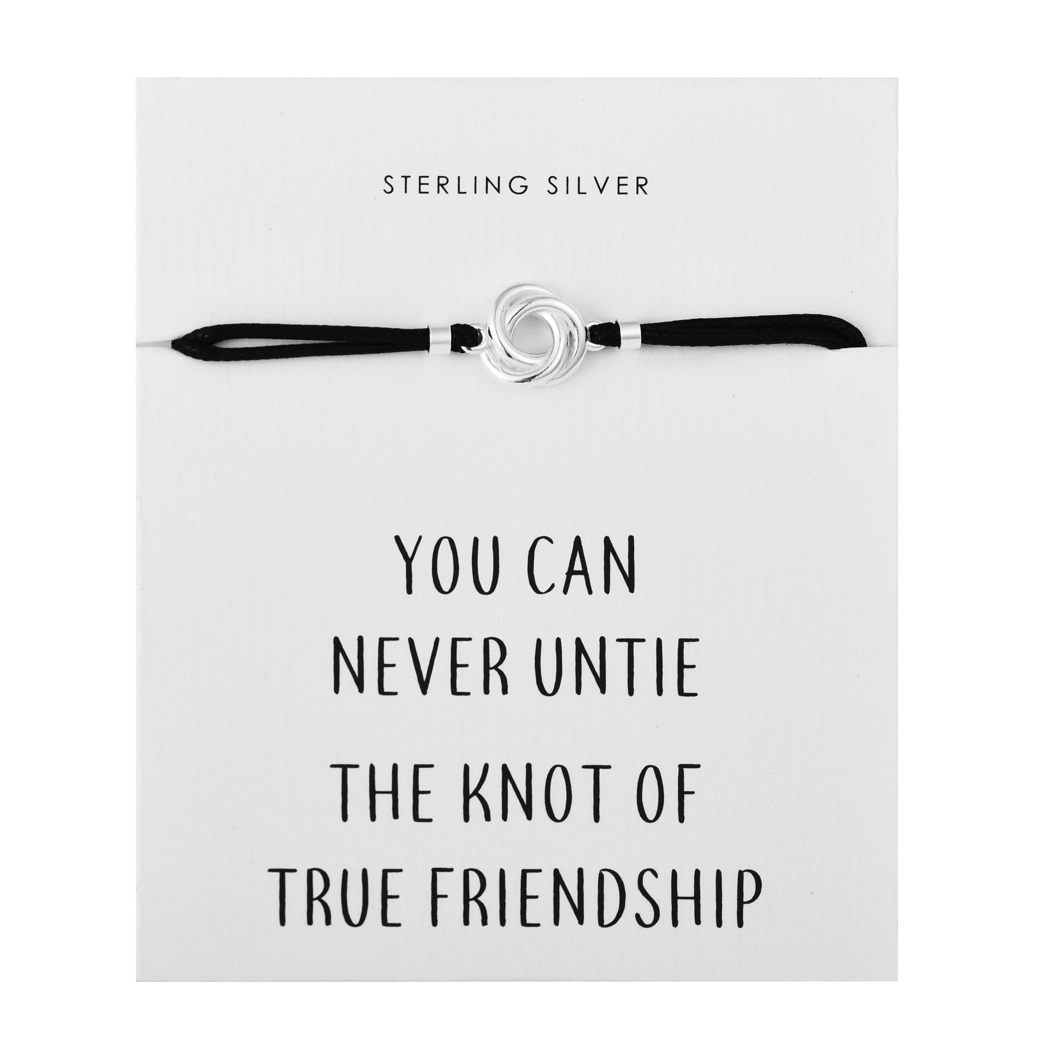 Sterling Silver Knot Quote Bracelet
