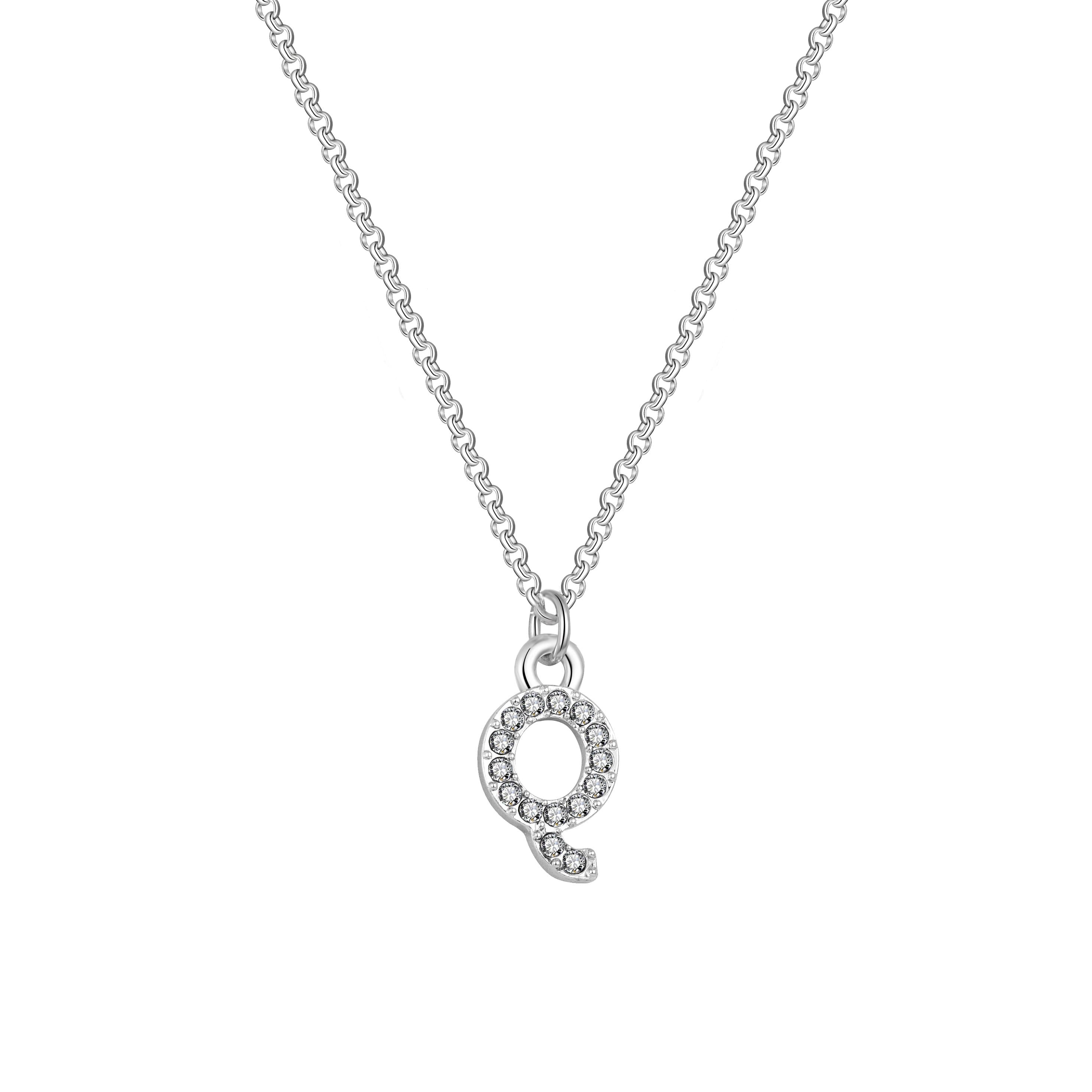 Pave Initial Necklace Letter Q Created with Zircondia® Crystals