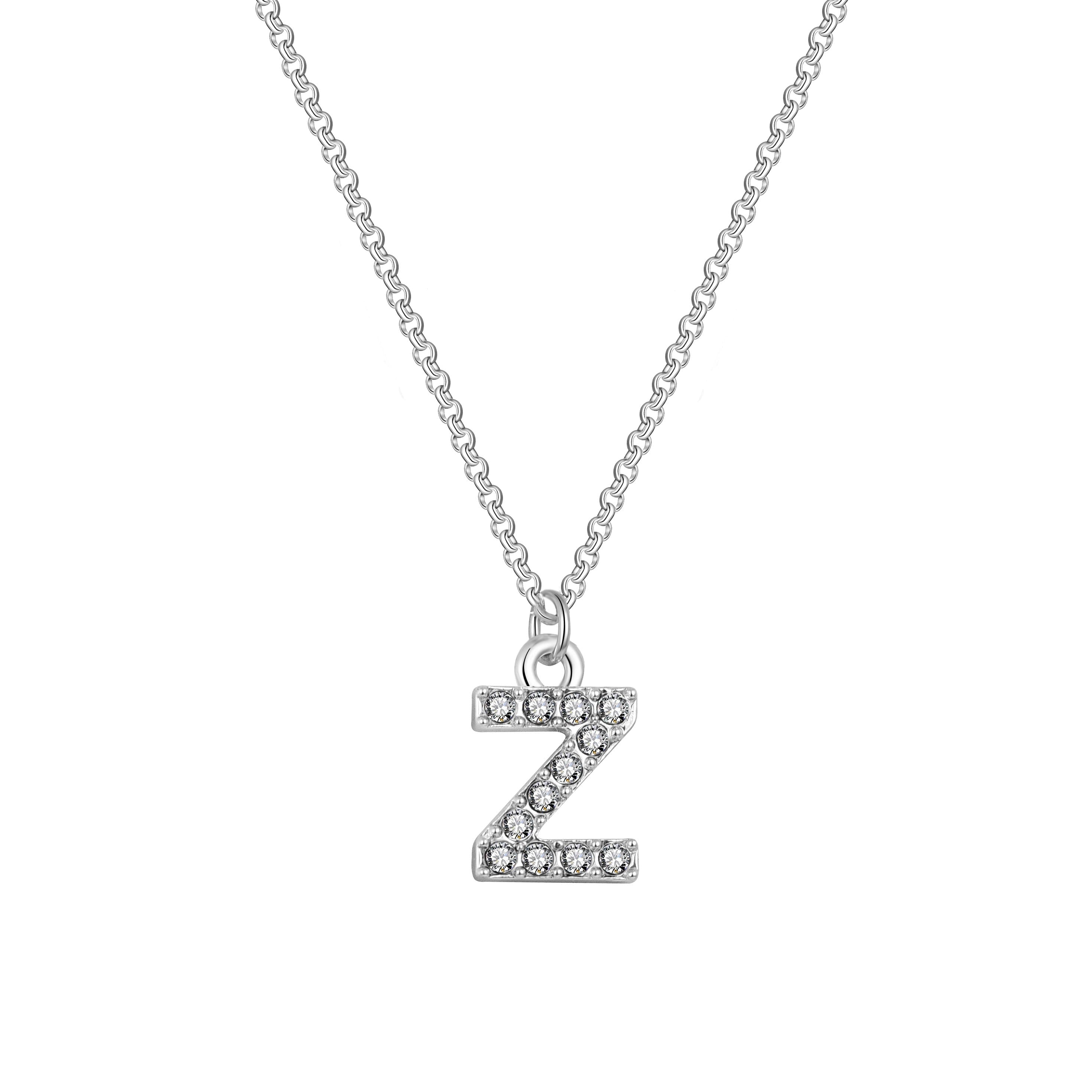 Pave Initial Necklace Letter Z Created with Zircondia® Crystals