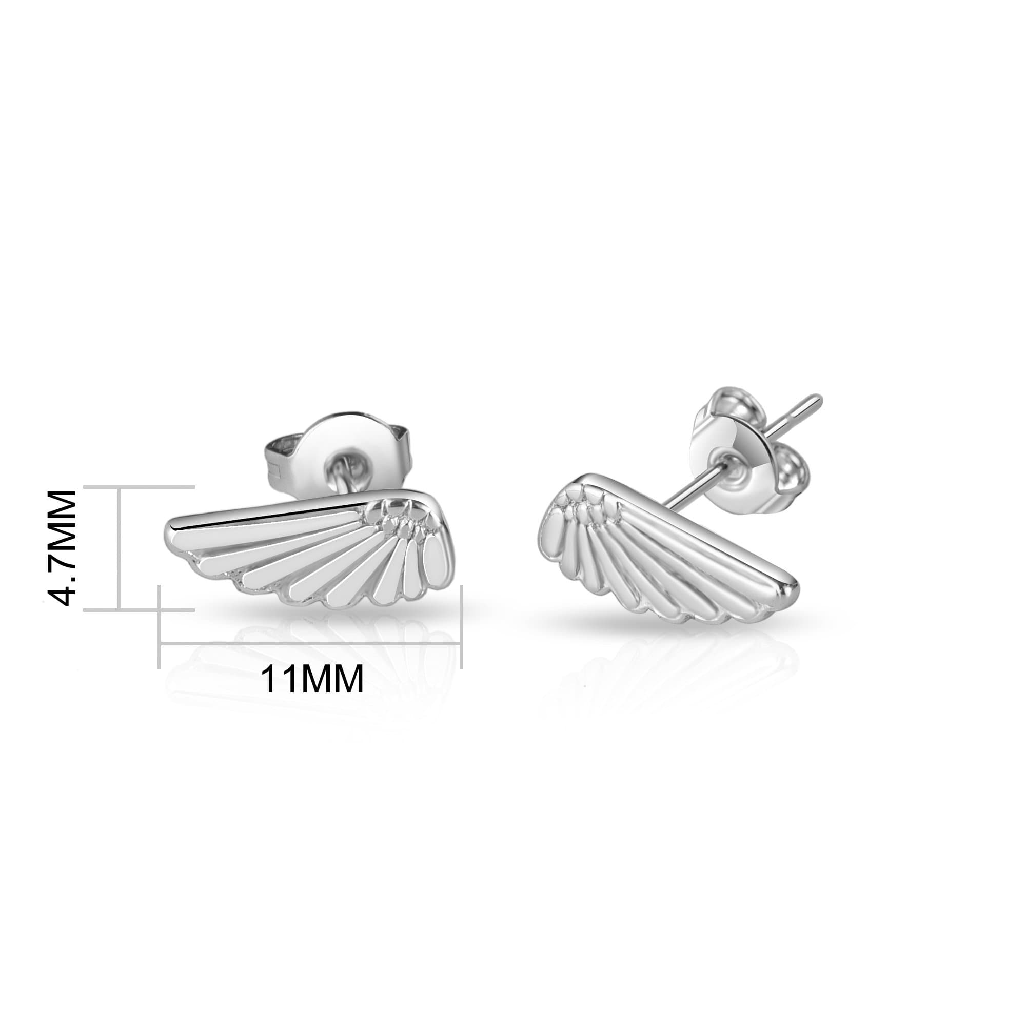 Silver Plated Angel Wing Earrings