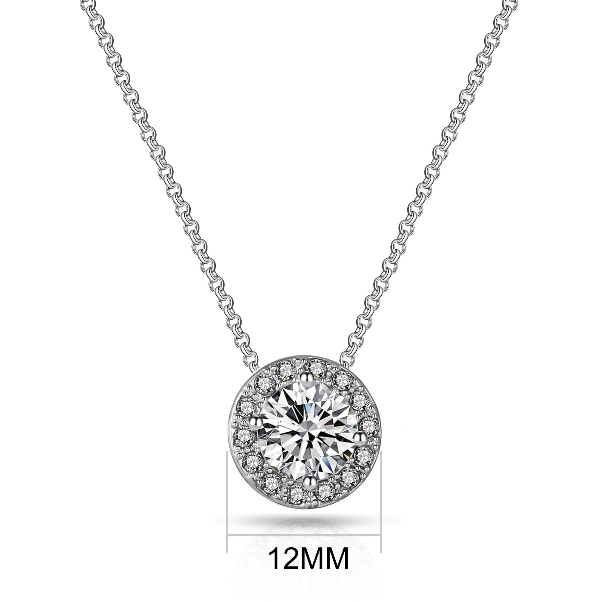 Halo Necklace Created with Zircondia® Crystals