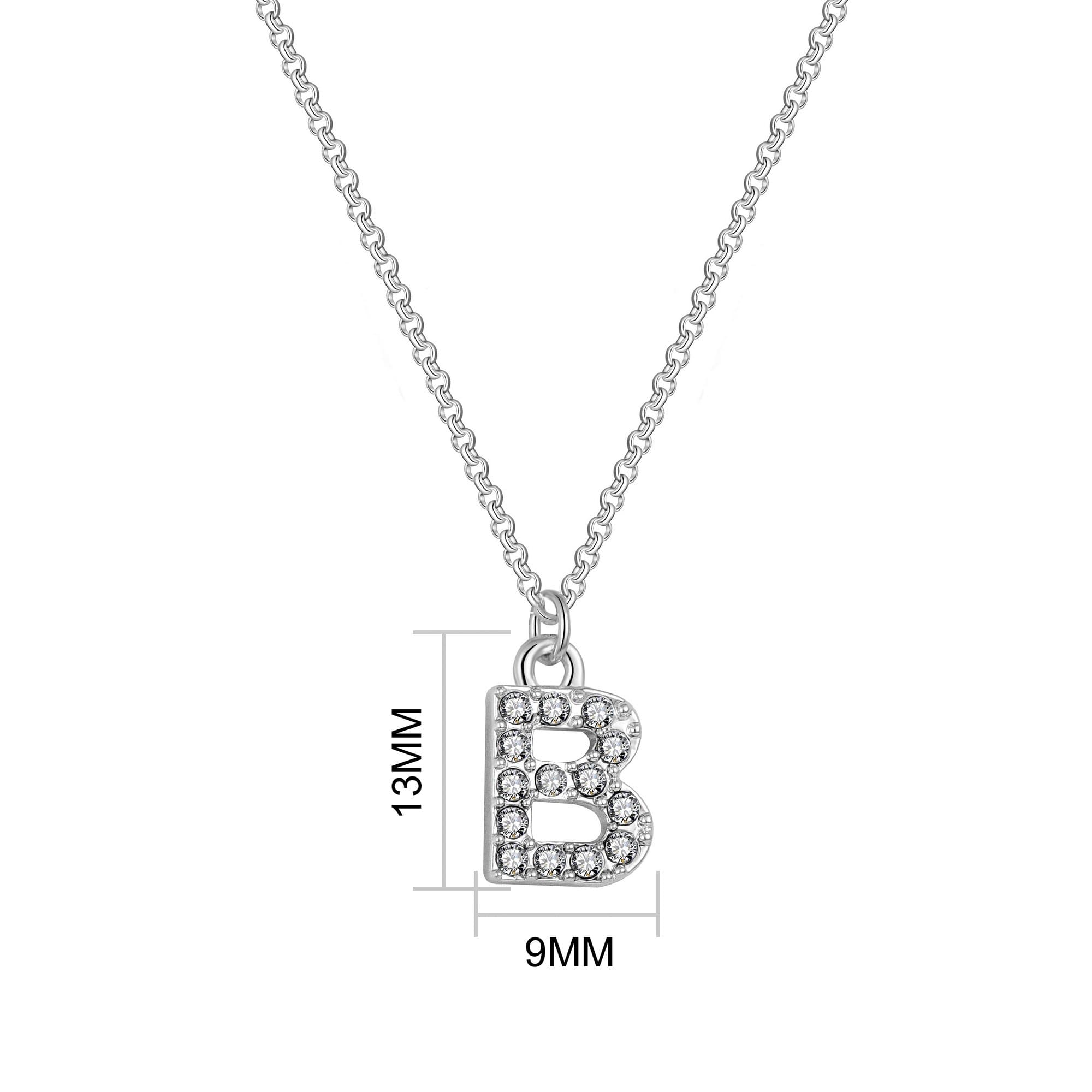 Pave Initial Necklace Letter B Created with Zircondia® Crystals