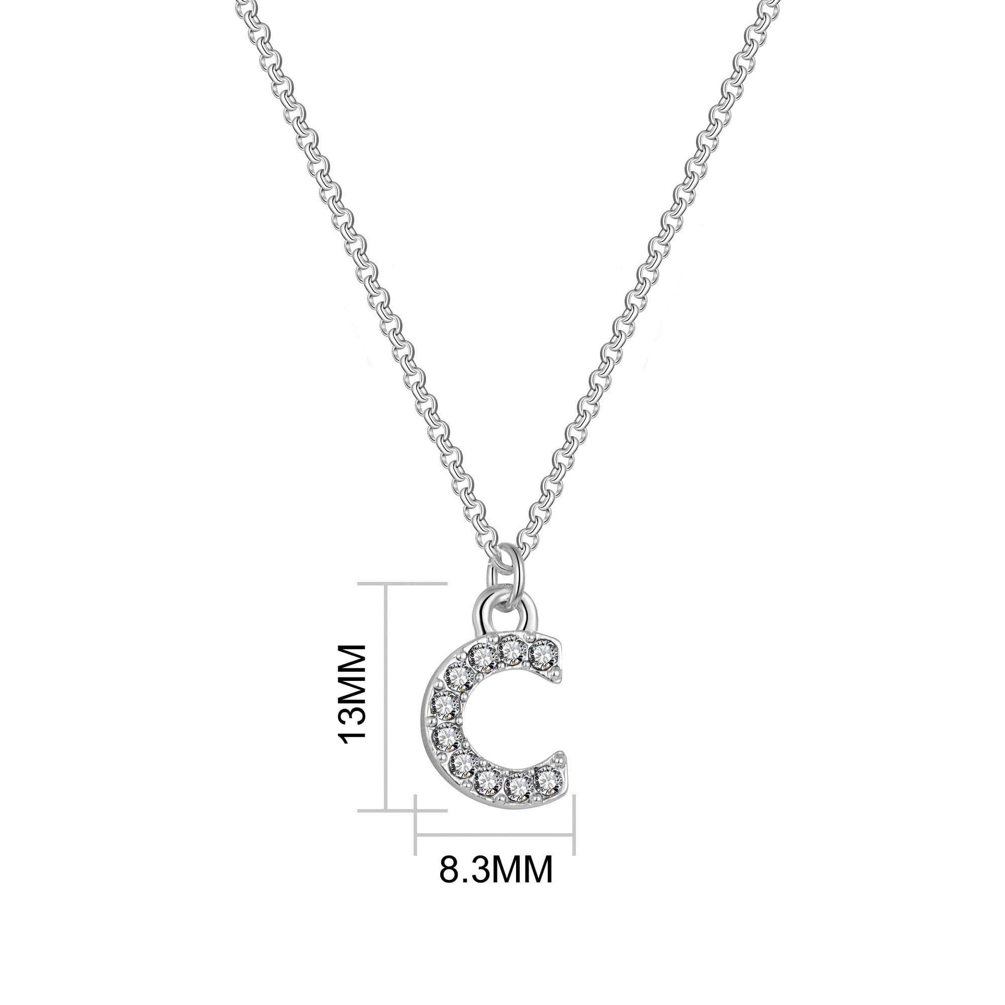 Pave Initial Necklace Letter C Created with Zircondia® Crystals