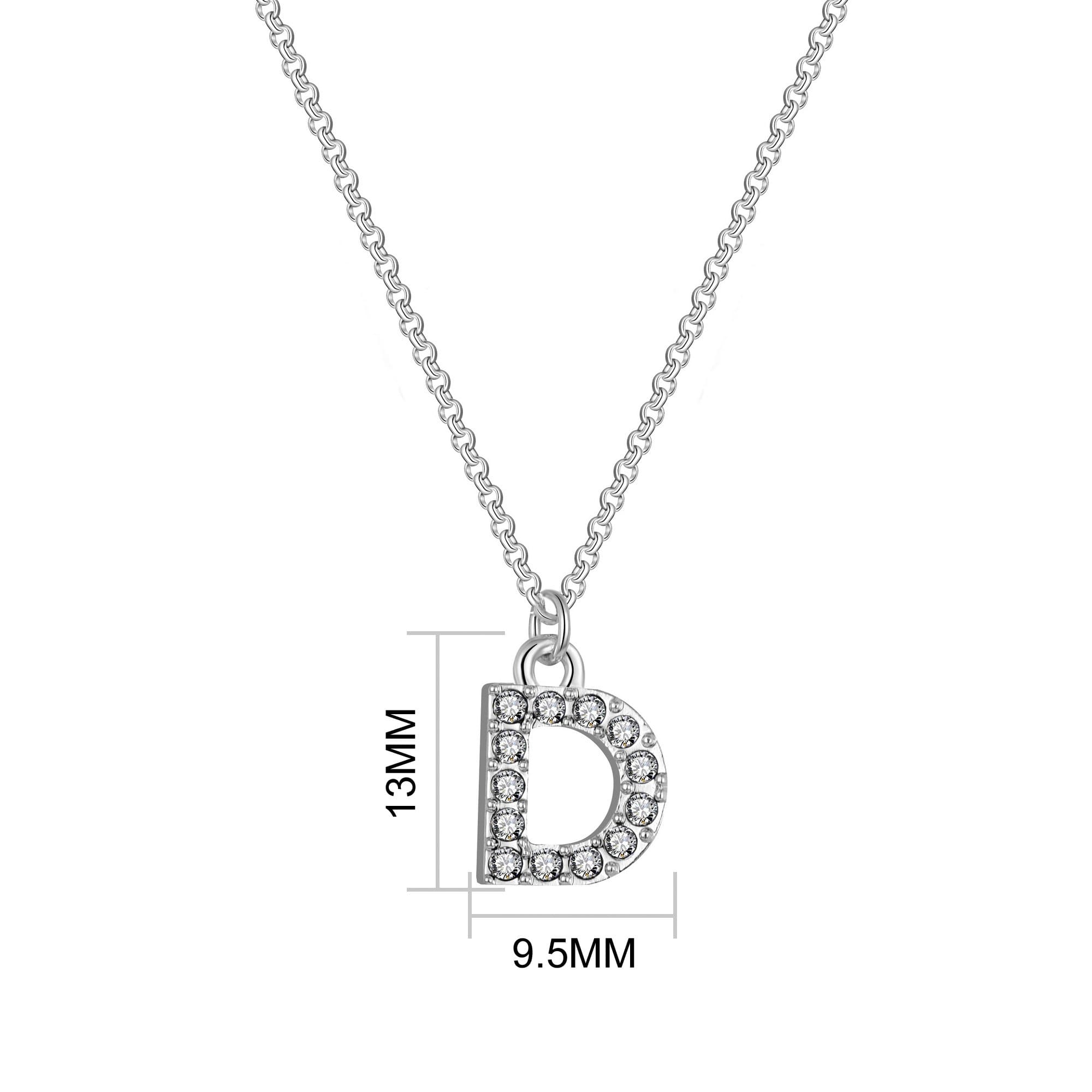 Pave Initial Necklace Letter D Created with Zircondia® Crystals