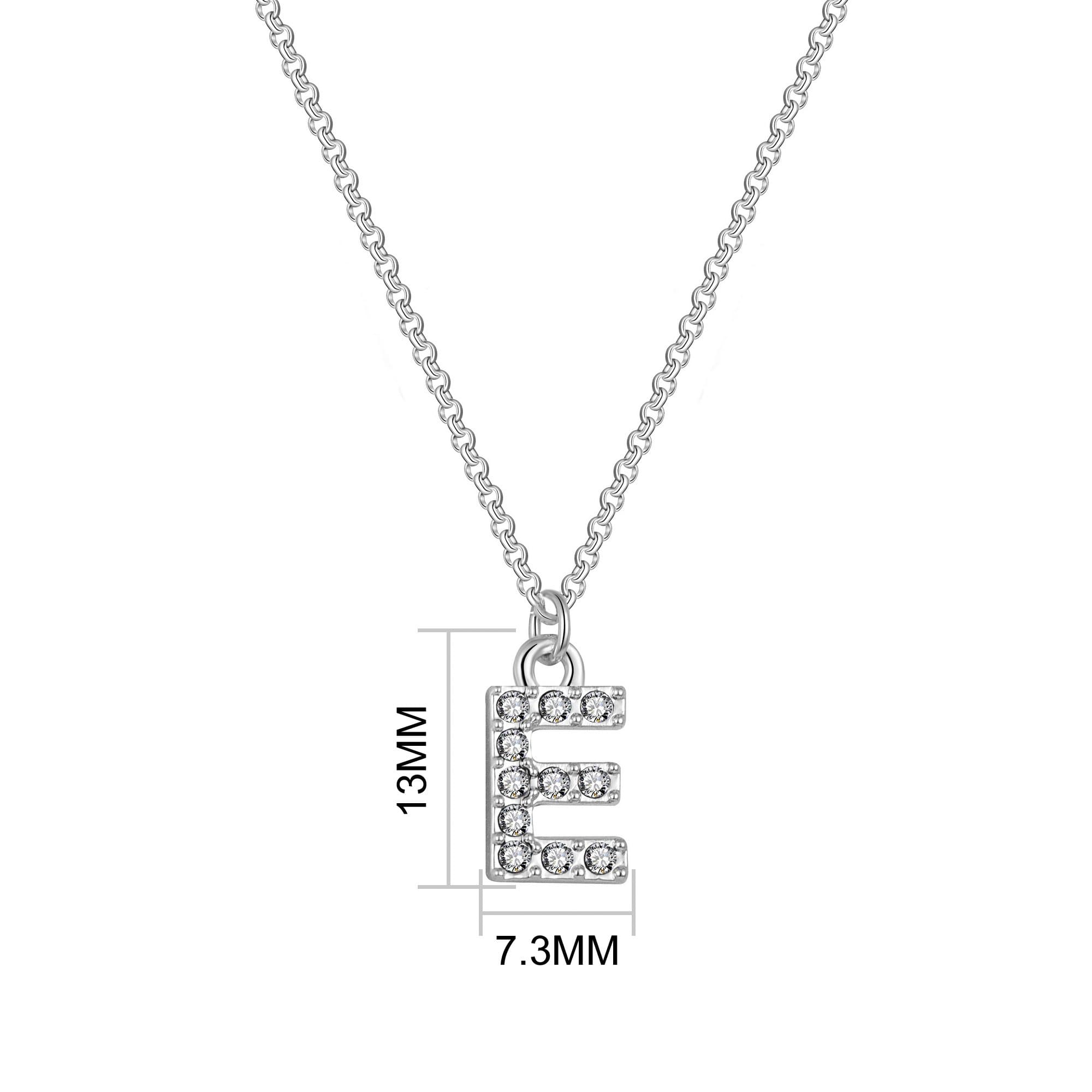 Pave Initial Necklace Letter E Created with Zircondia® Crystals