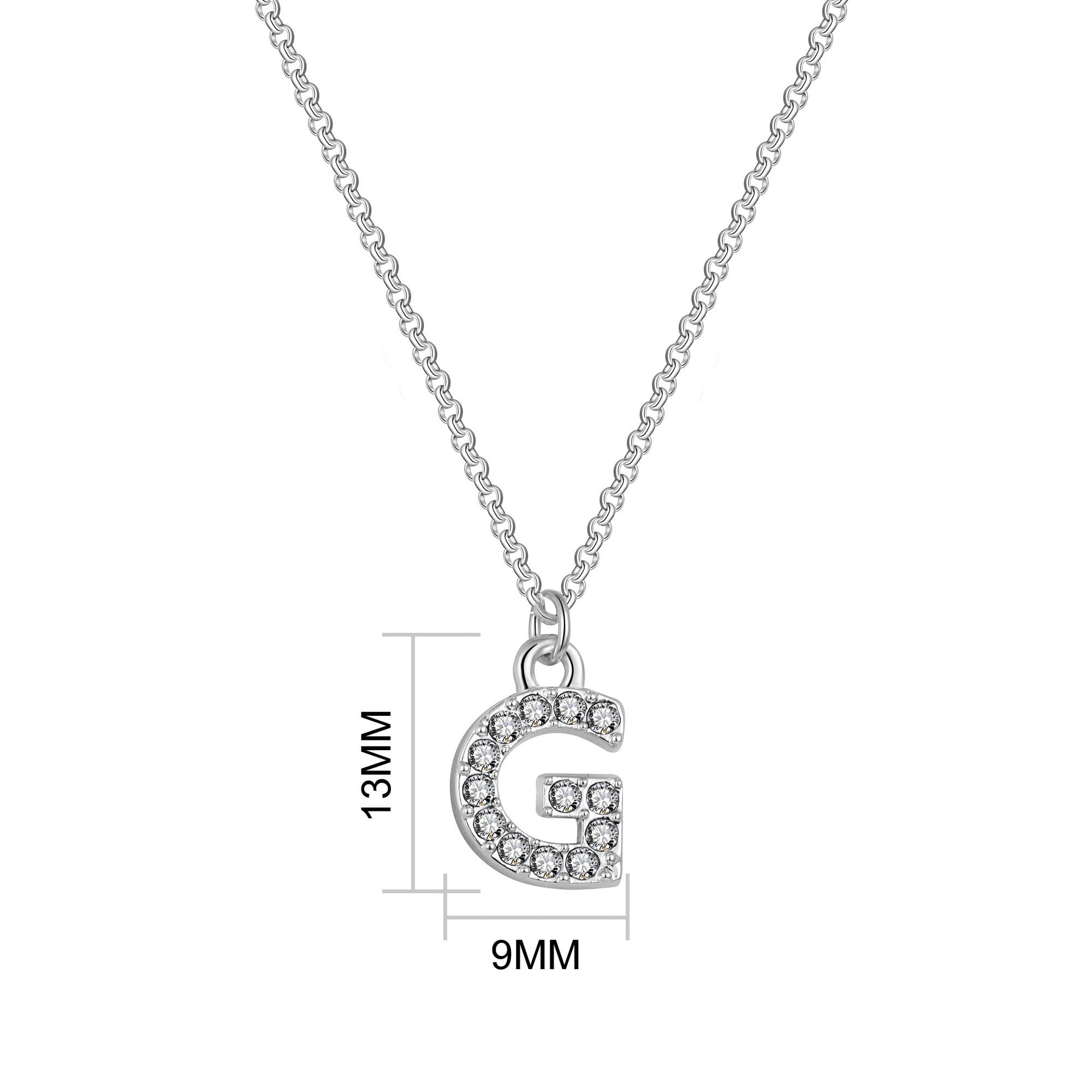 Pave Initial Necklace Letter G Created with Zircondia® Crystals