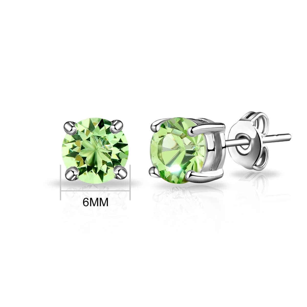 Light Green Stud Earrings Created with Zircondia® Crystals