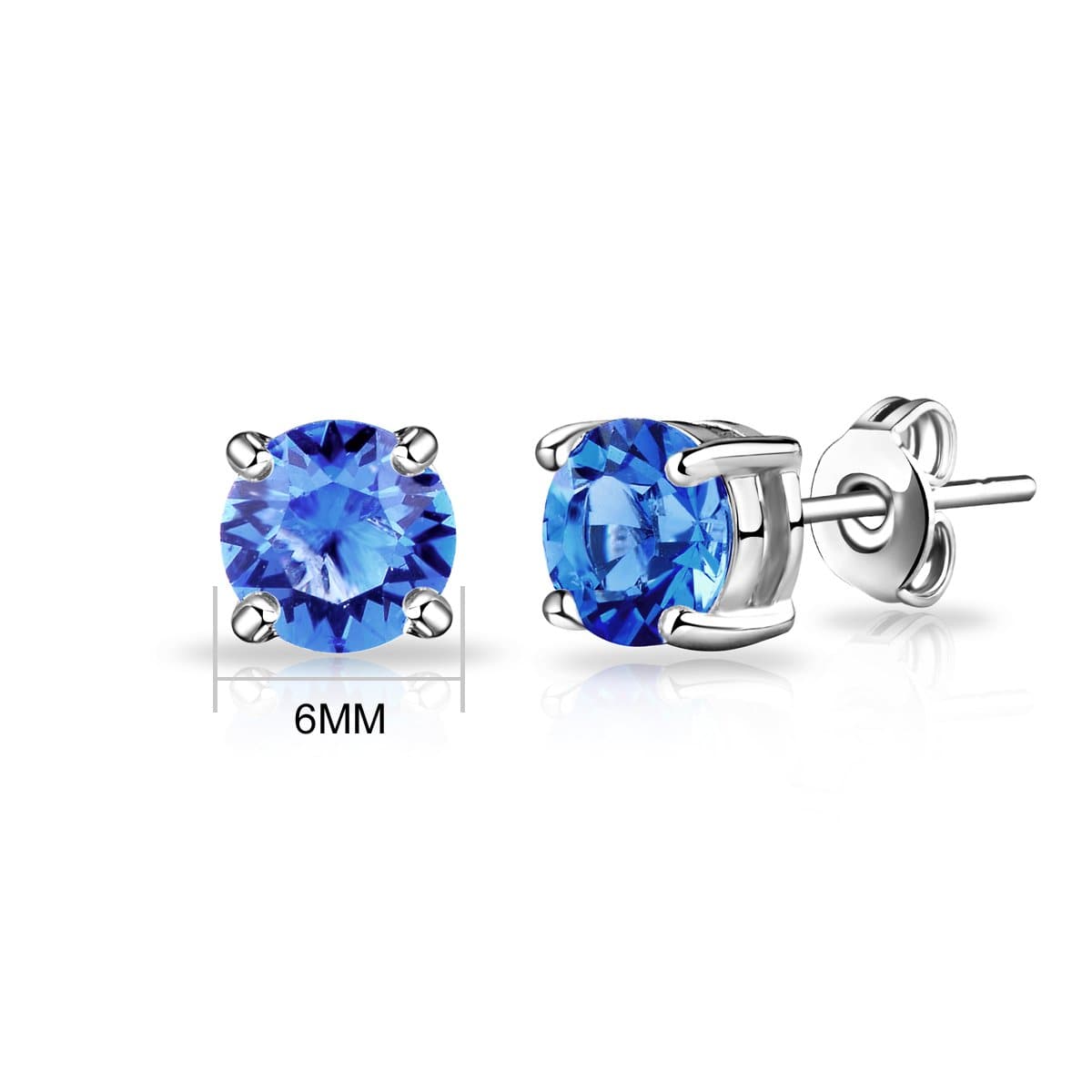 September (Sapphire) Birthstone Earrings Created with Zircondia® Crystals