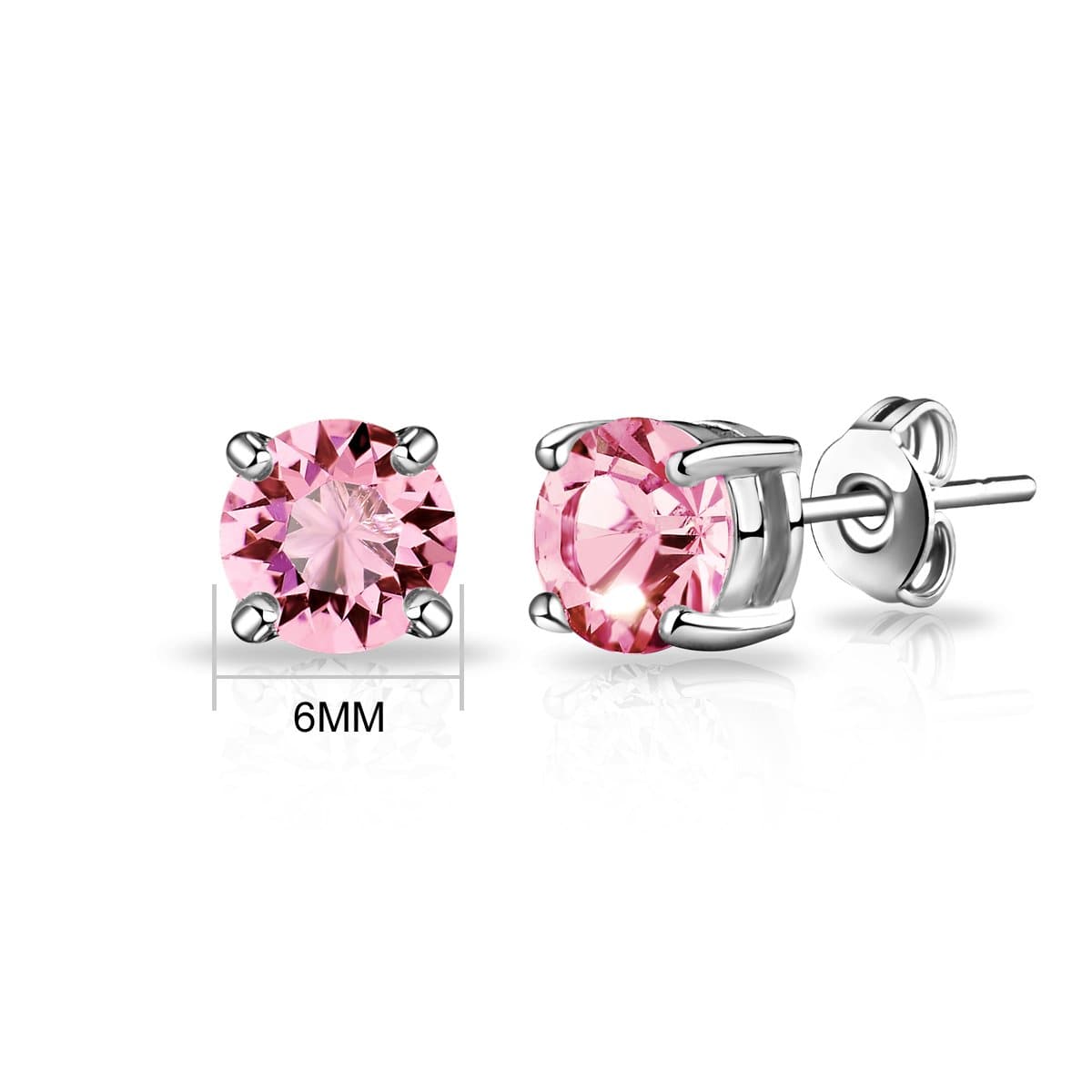 Pink Stud Earrings Created with Zircondia® Crystals