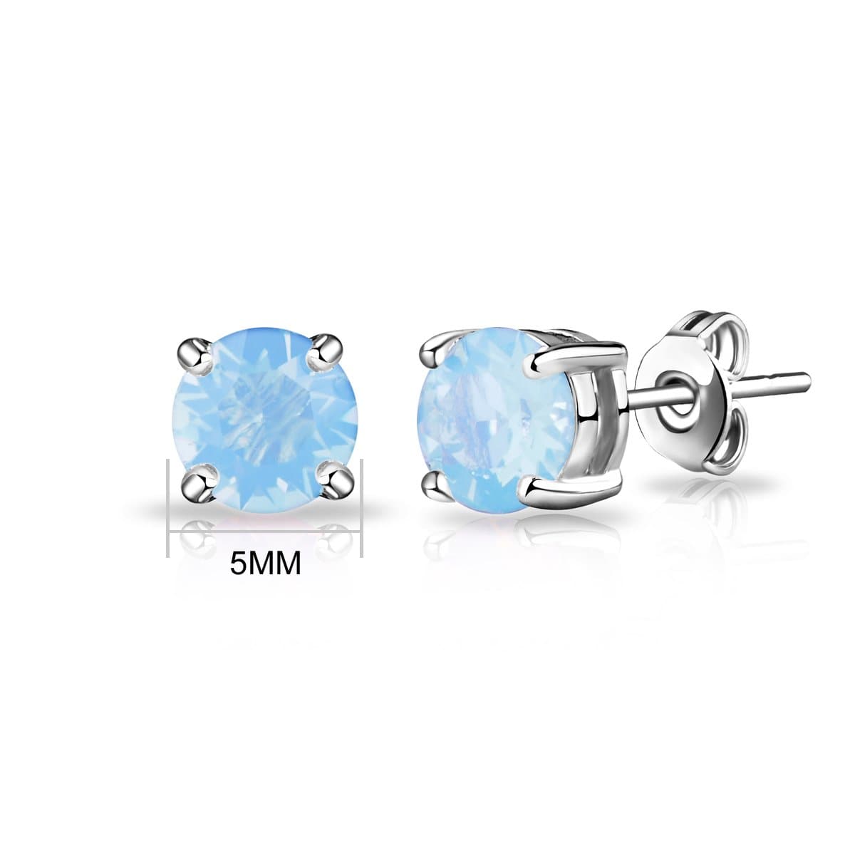 Air Blue Opal Earrings Created with Zircondia® Crystals
