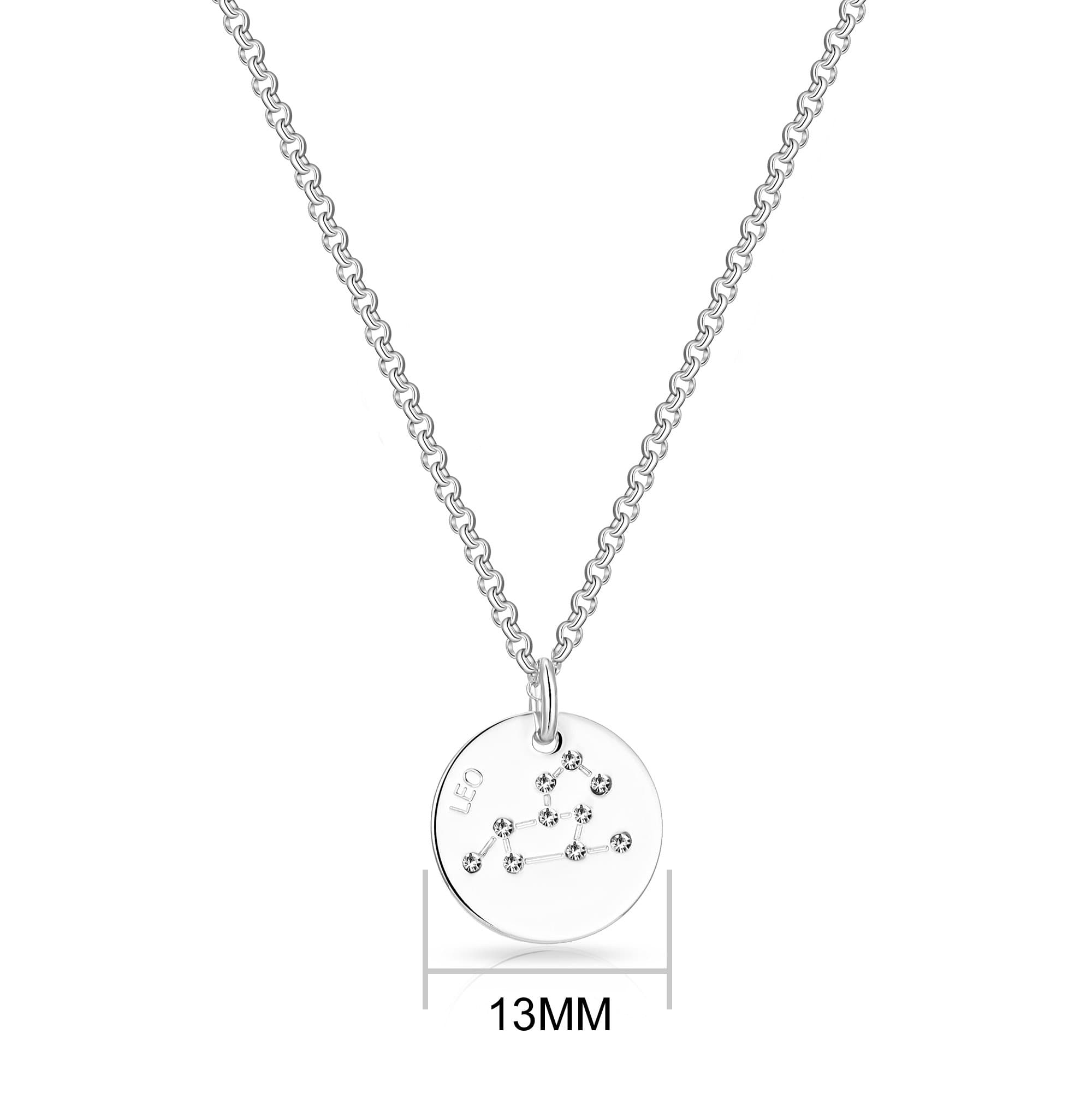 Leo Star Sign Disc Necklace Created with Zircondia® Crystals