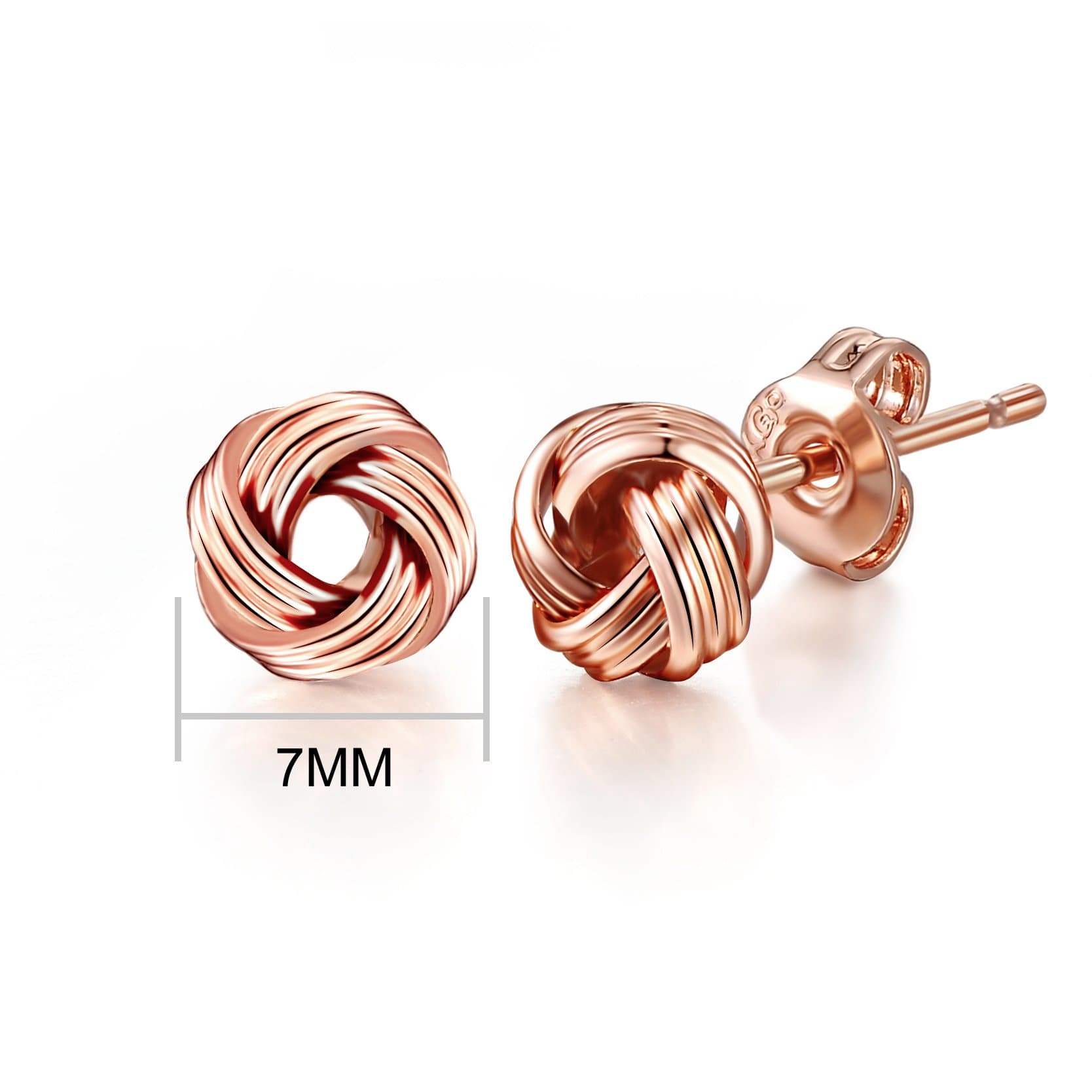 Rose Gold Plated Love Knot Earrings with Quote Card