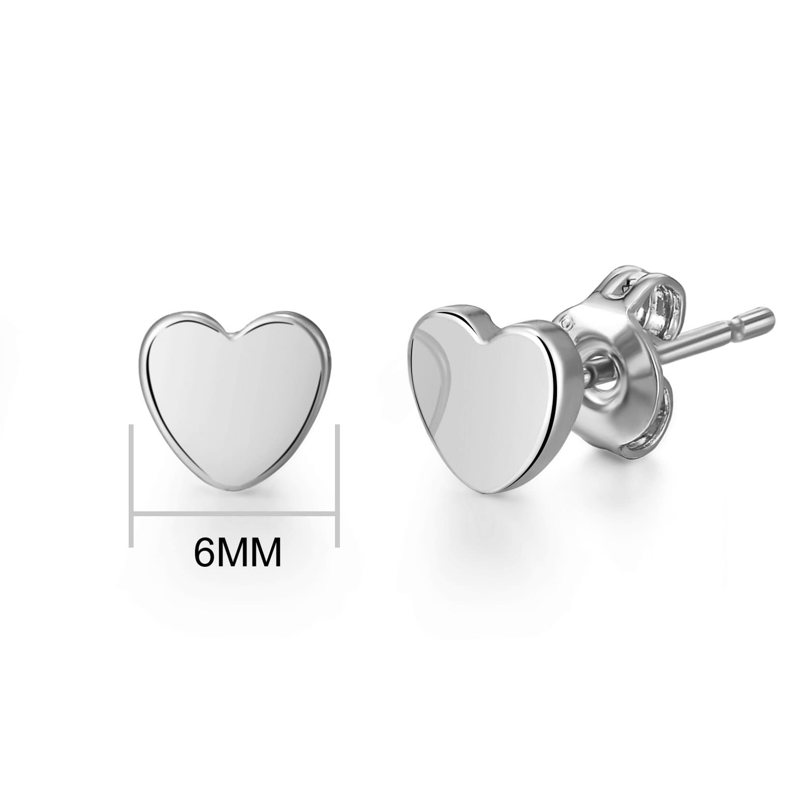 Silver Plated Heart Stud Earrings