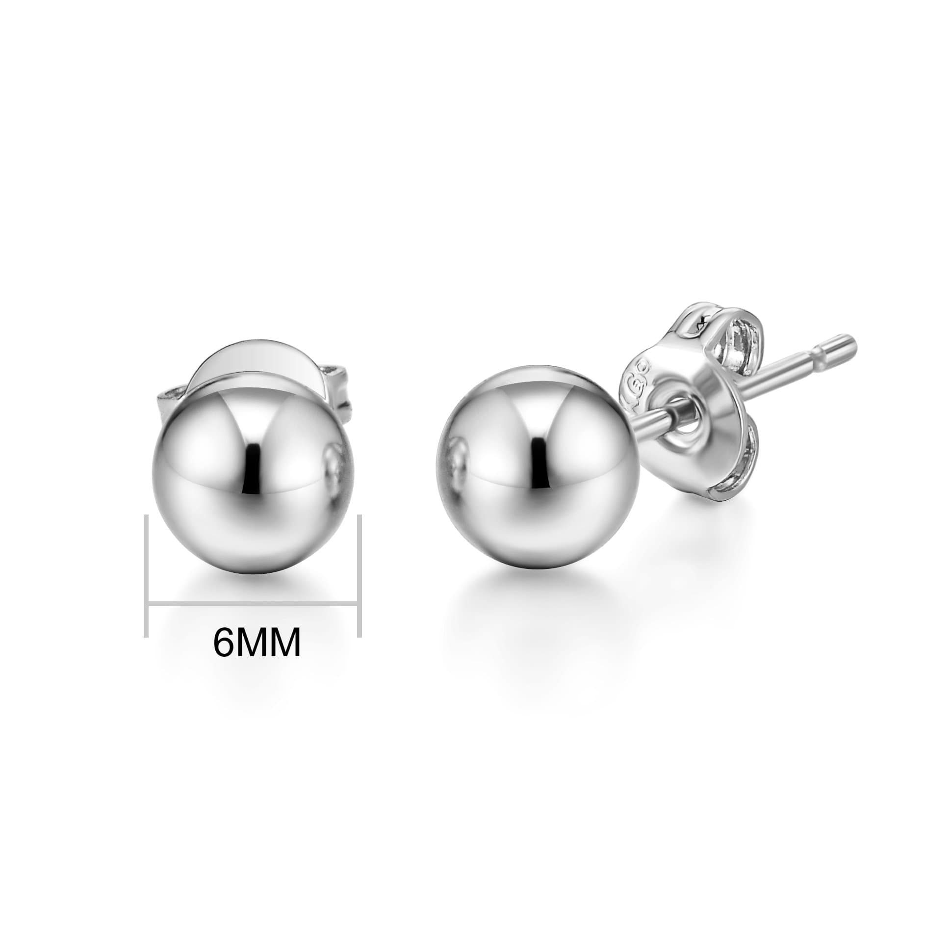 Silver Plated Ball Stud Earrings