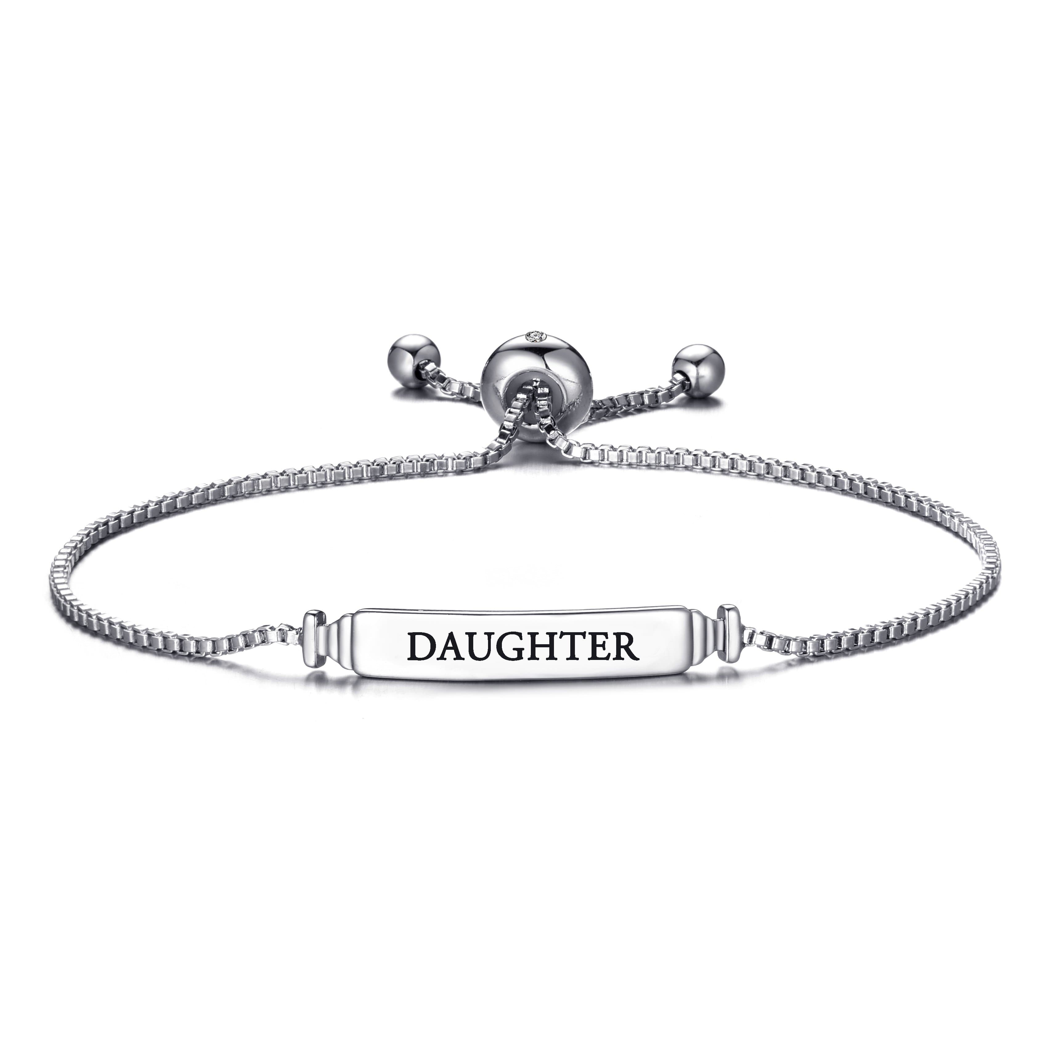 Daughter ID Friendship Bracelet Created with Zircondia® Crystals by Philip Jones Jewellery