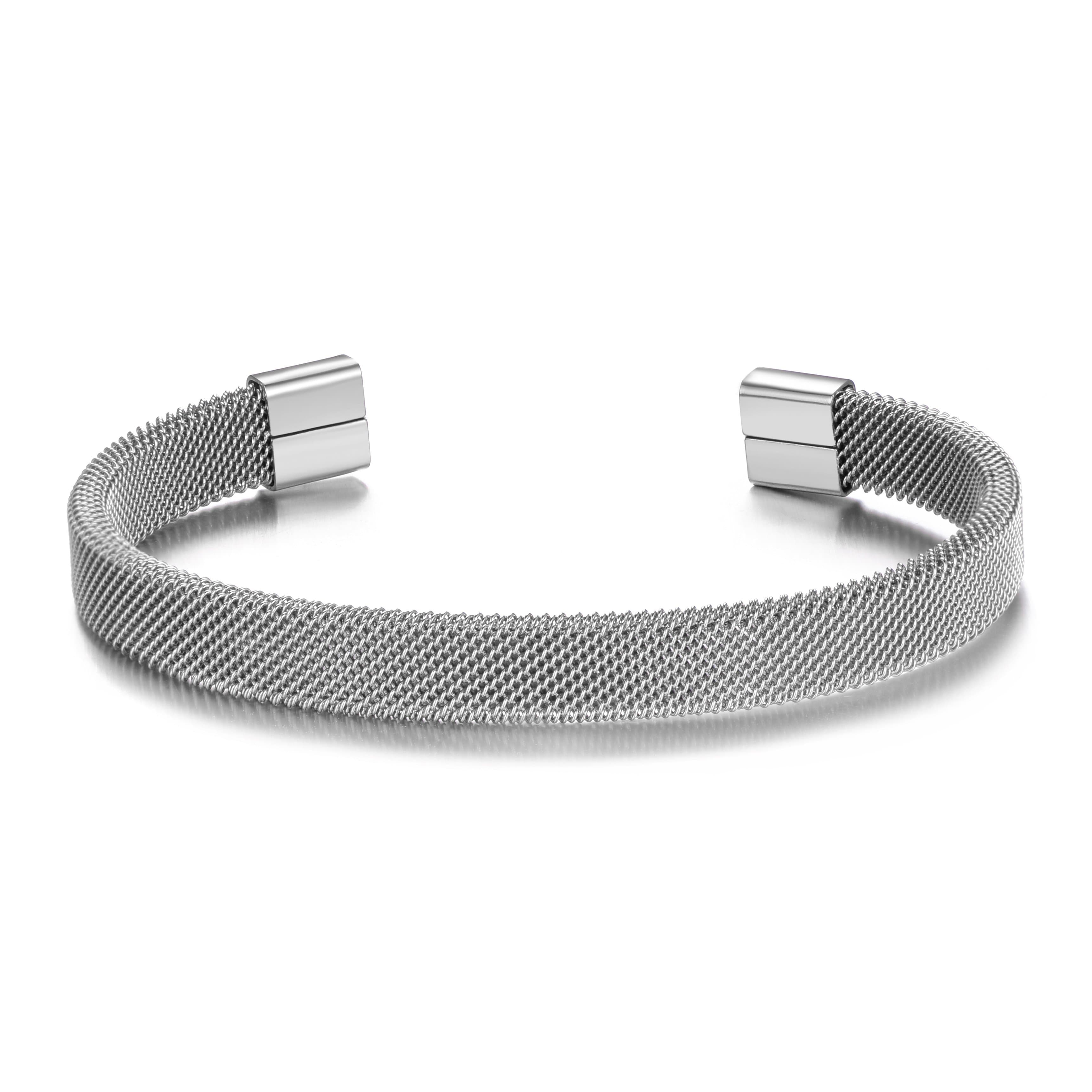 Men's Stainless Steel Mesh Cuff Bracelet by Philip Jones Jewellery