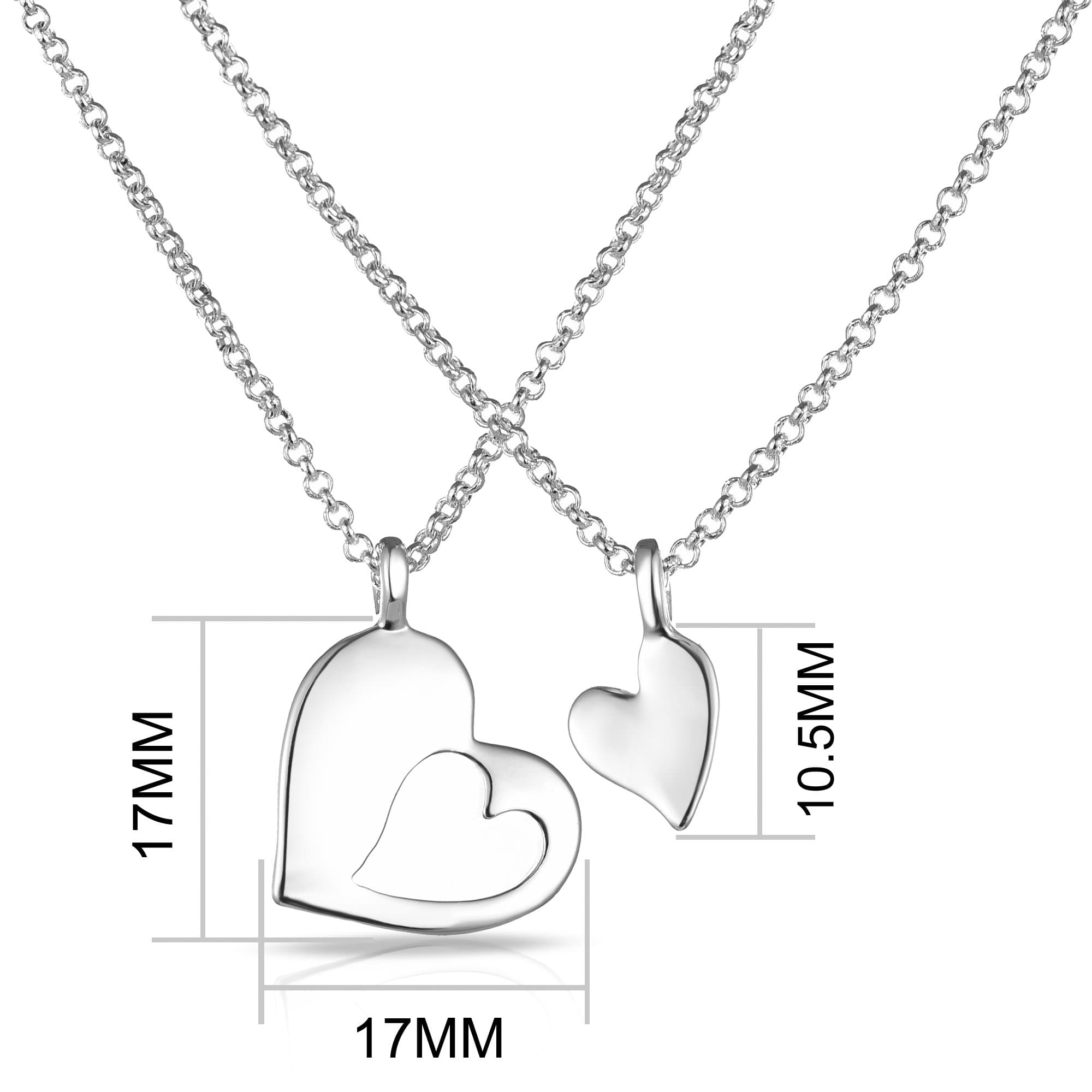 Mother Daughter Piece of My Heart Necklace Set