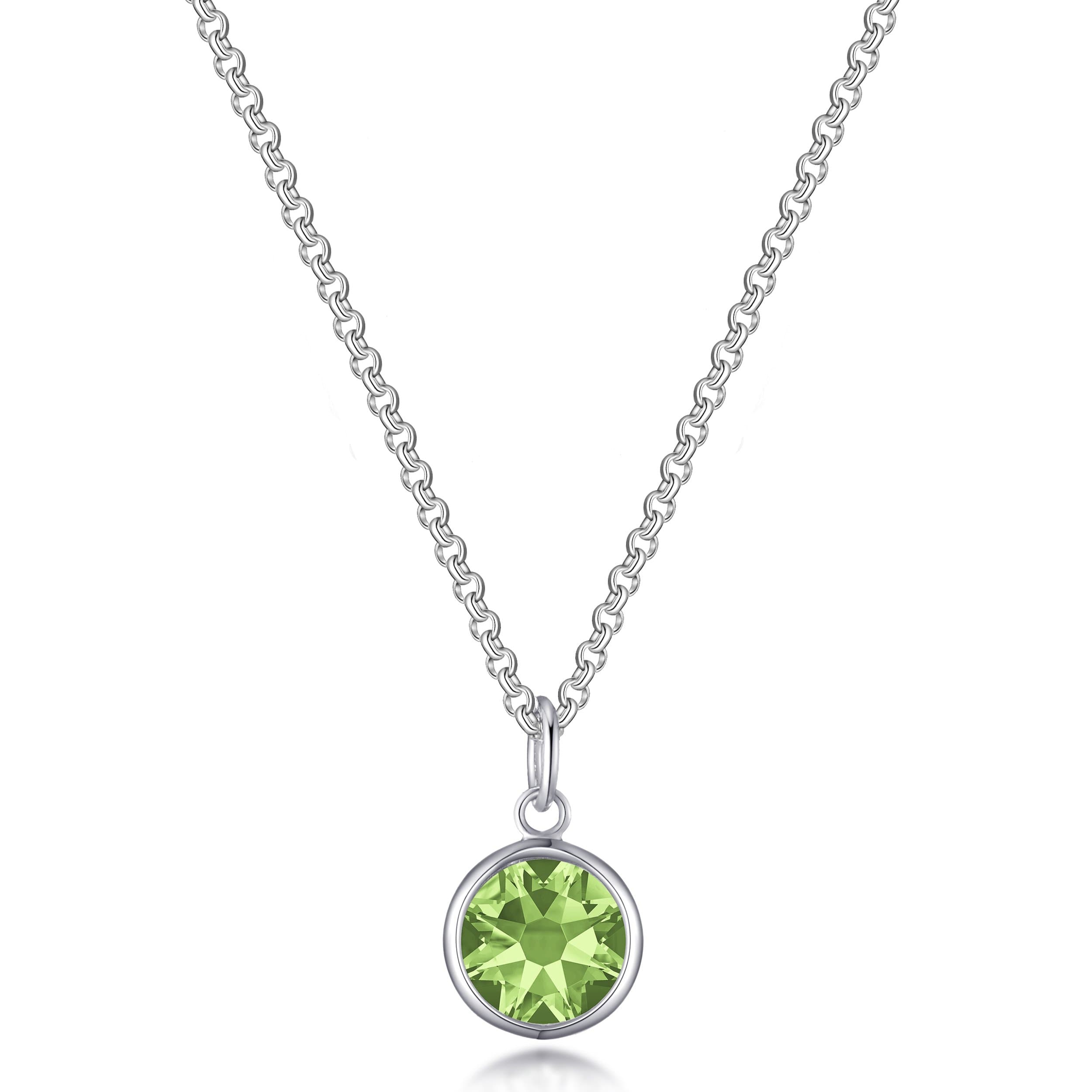 Light Green Crystal Necklace Created with Zircondia® Crystals