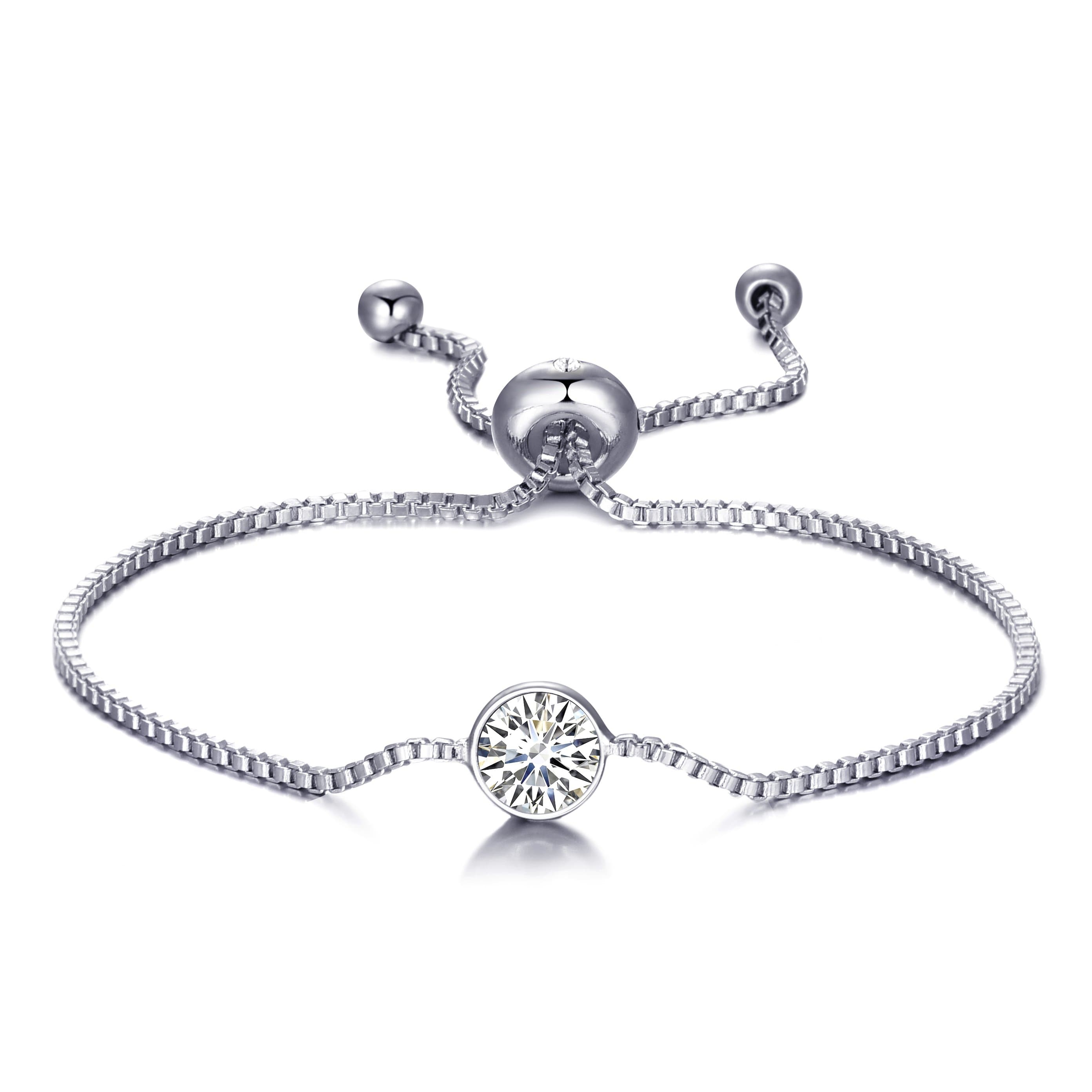 April (Diamond) Birthstone Bracelet Created with Zircondia® Crystals