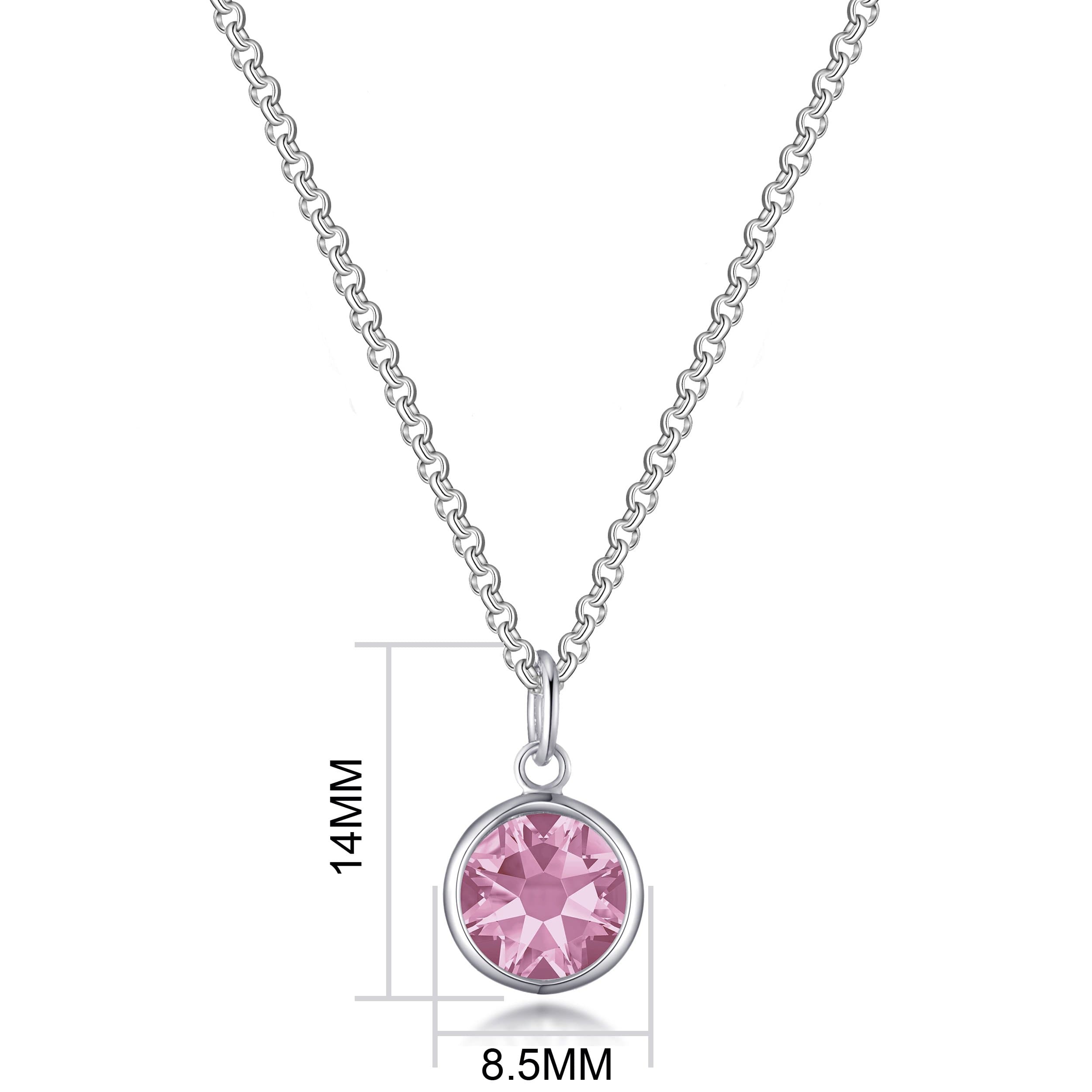 Pink Crystal Necklace Created with Zircondia® Crystals