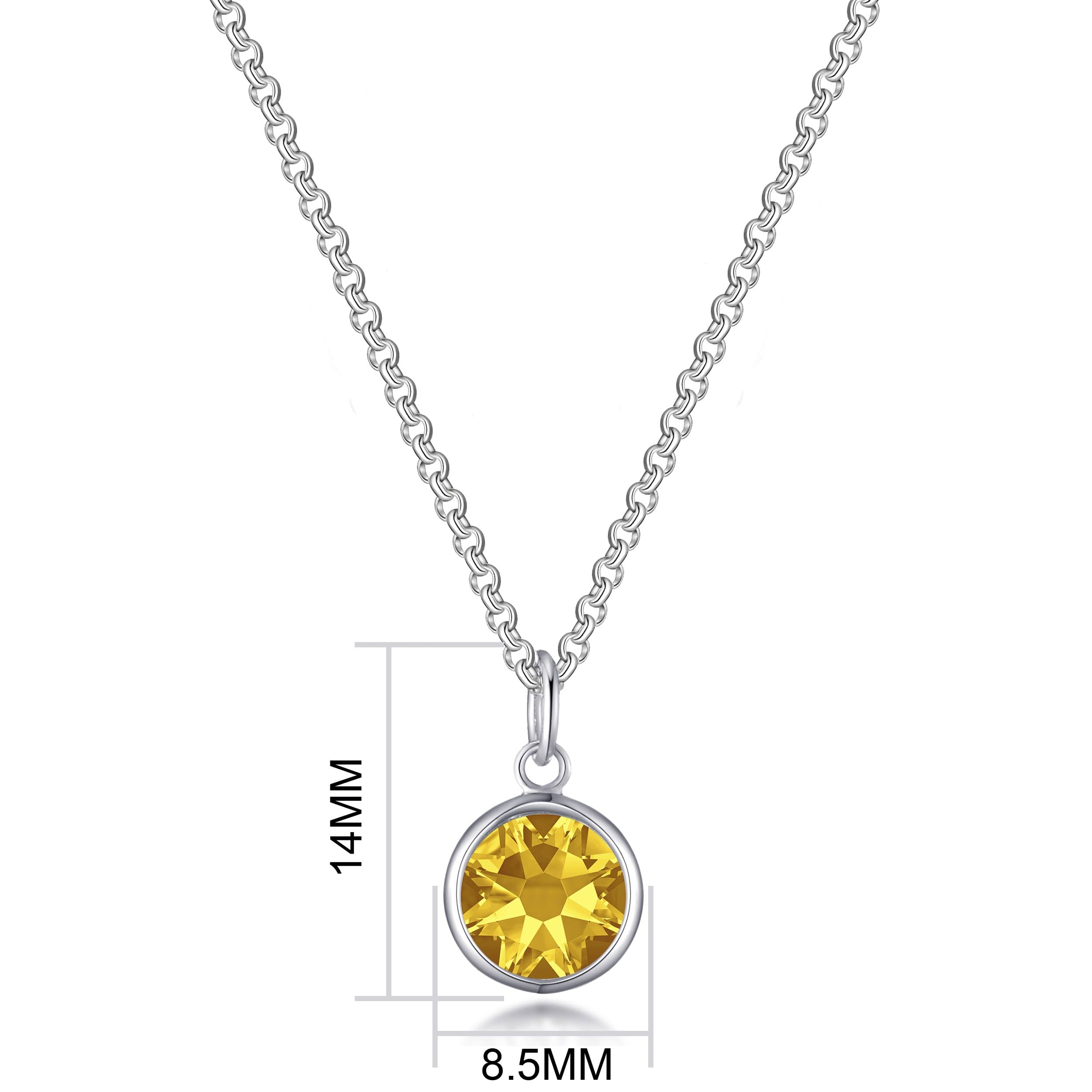 Yellow Crystal Necklace Created with Zircondia® Crystals