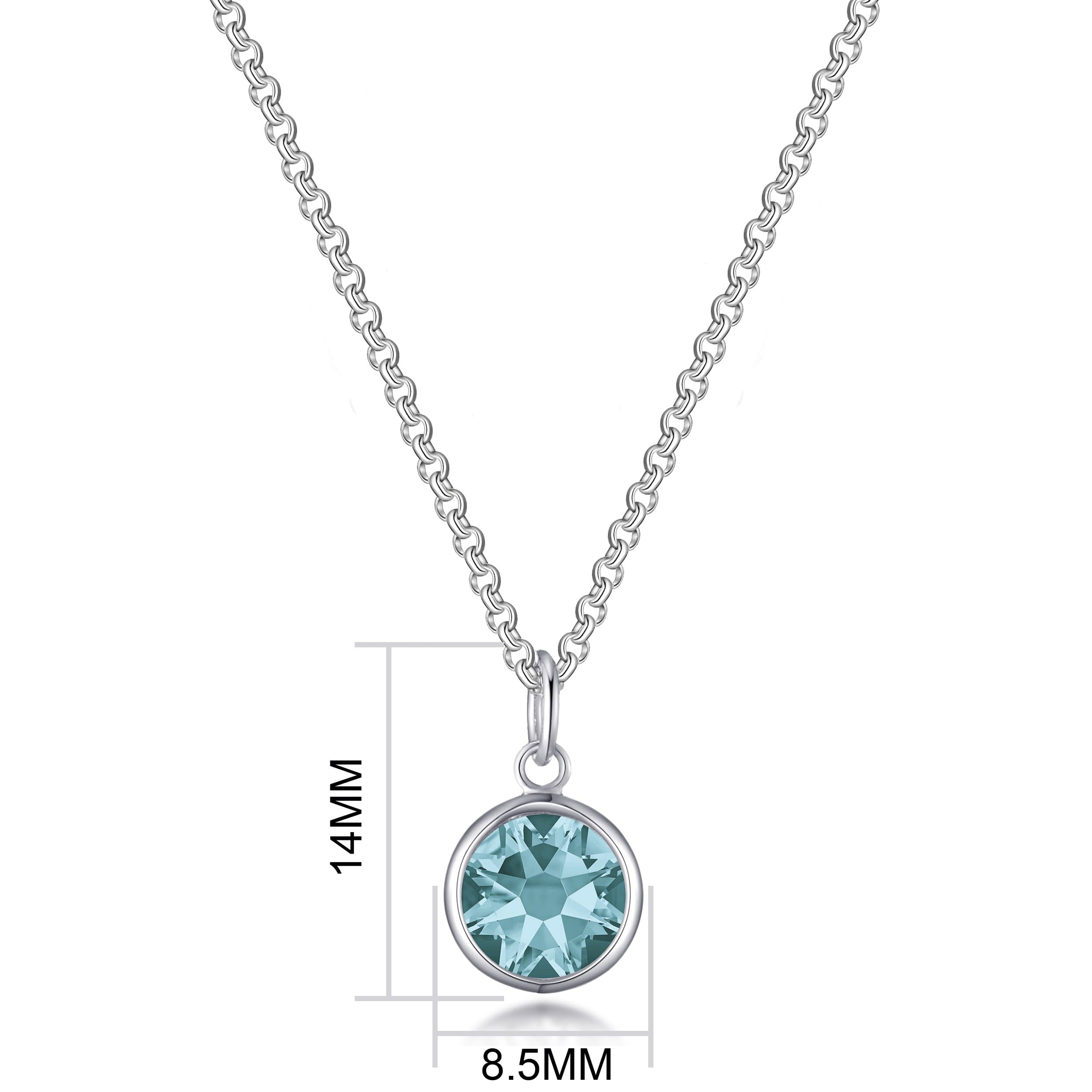 December (Blue Topaz) Birthstone Necklace Created with Zircondia® Crystals