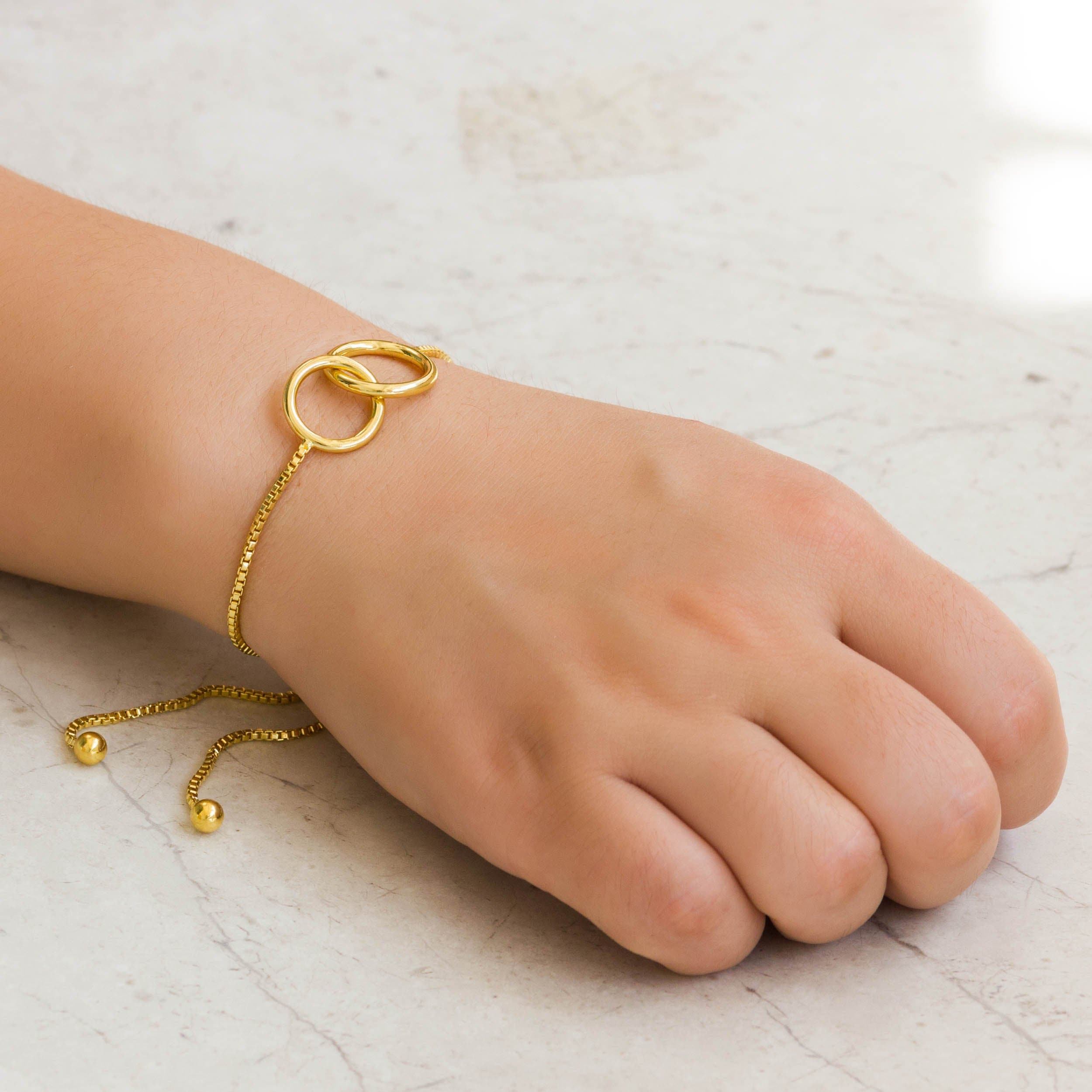 Gold Plated Link Friendship Bracelet Created with Zircondia® Crystals