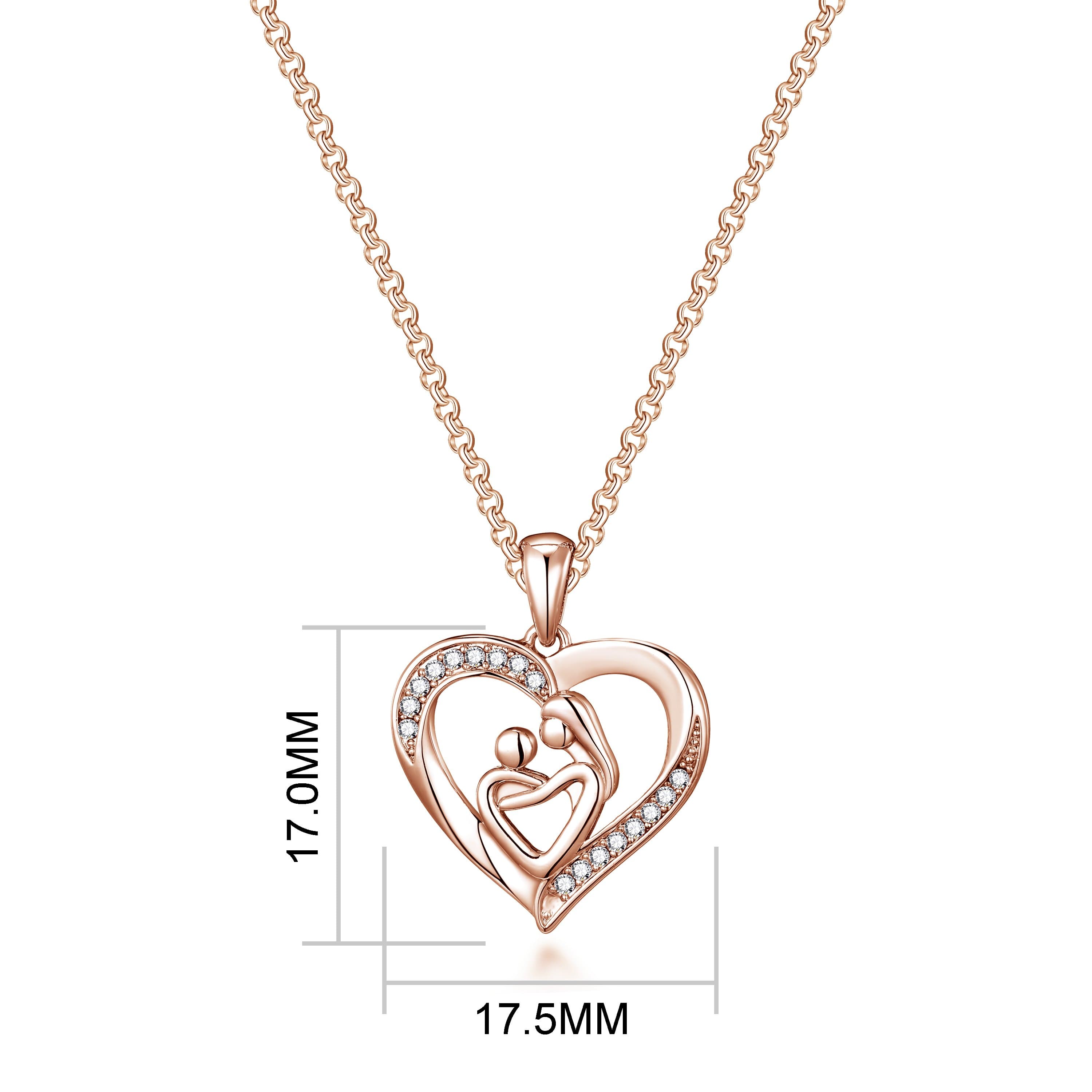 Rose Gold Plated Mother And Child Necklace Created with Zircondia® Crystals