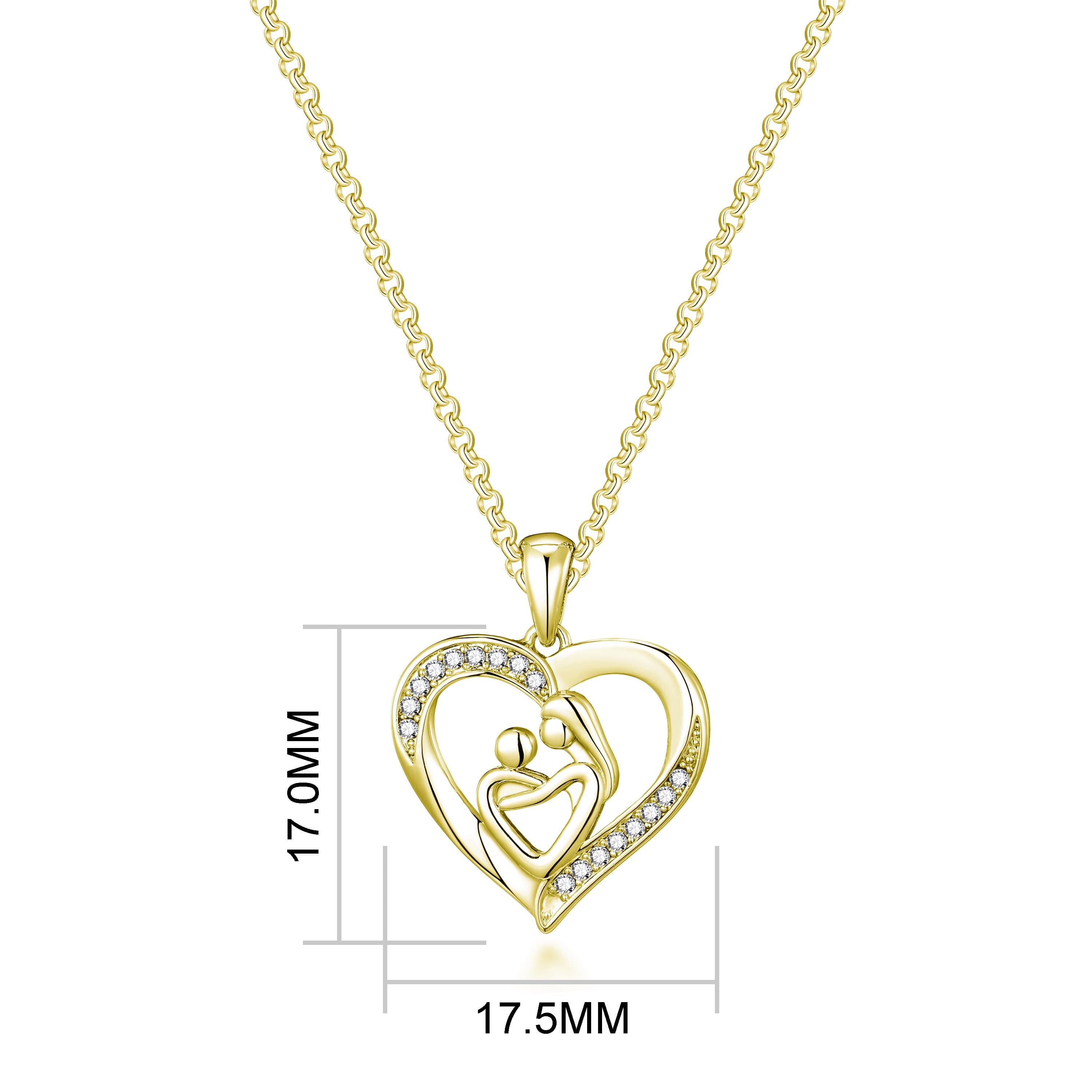 Gold Plated Mother And Child Necklace Created with Zircondia® Crystals