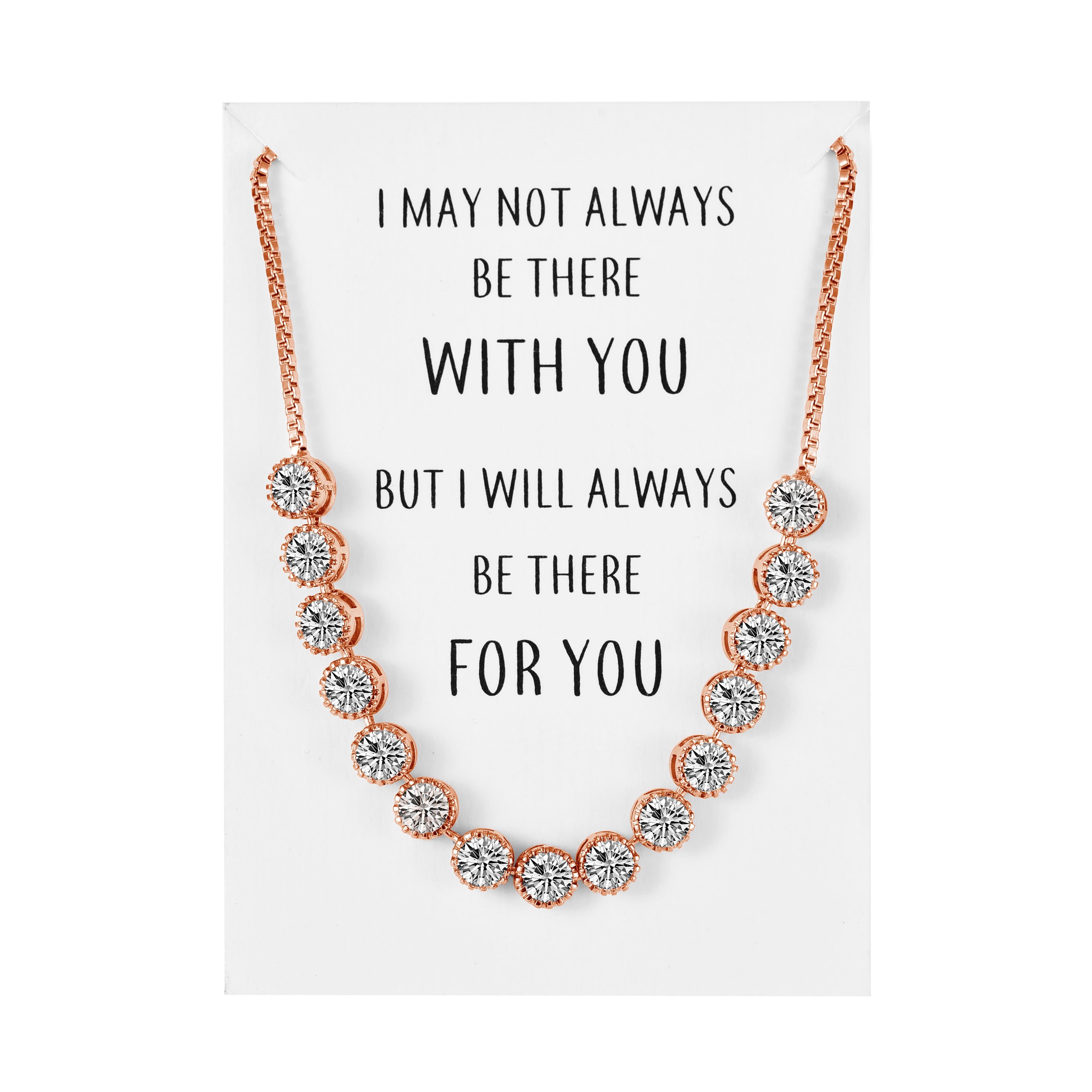 Rose Gold Plated Crystal Friendship Quote Bracelet