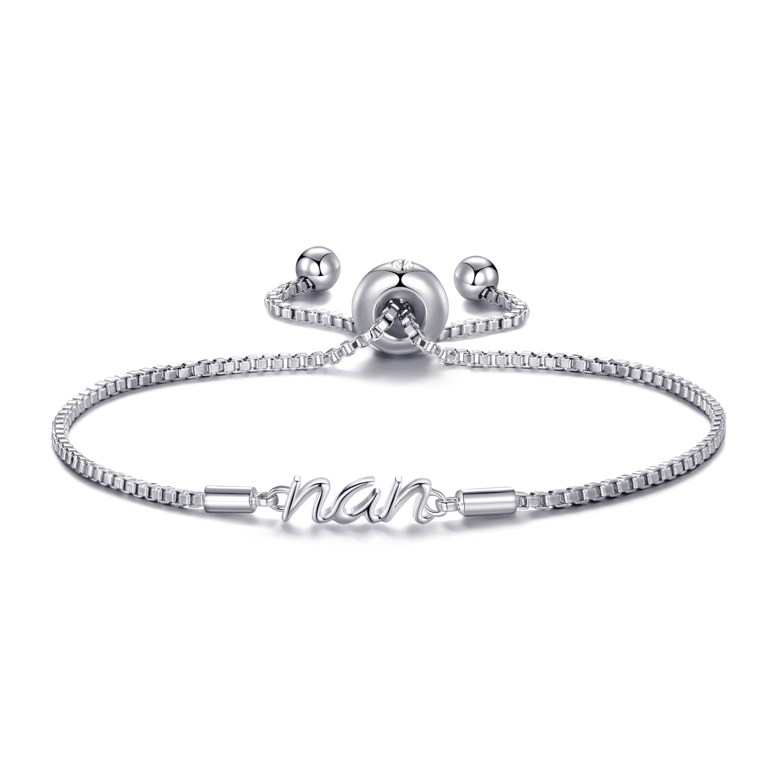 Silver Plated Nan Bracelet Created with Zircondia® Crystals by Philip Jones Jewellery
