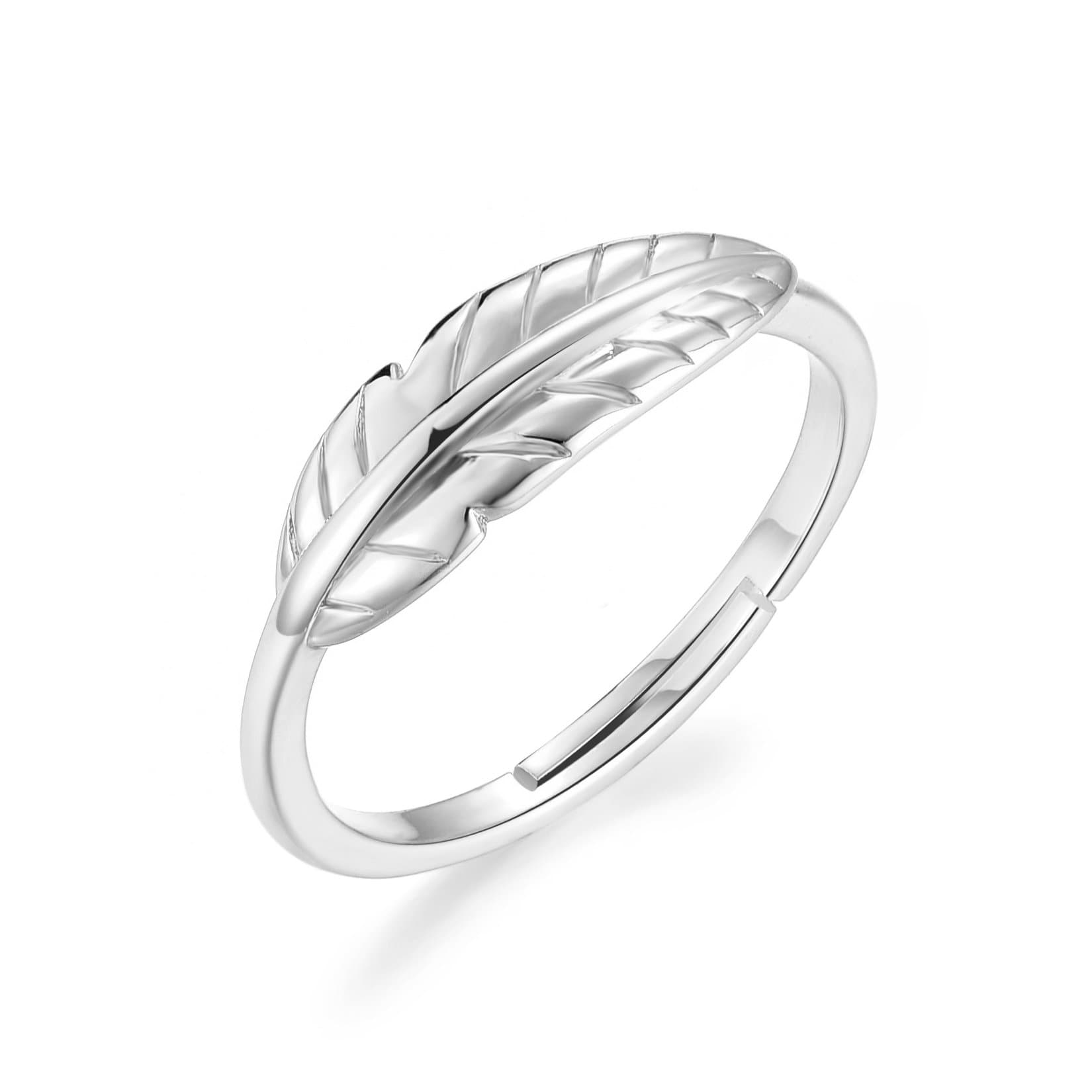 Silver Plated Feather Ring