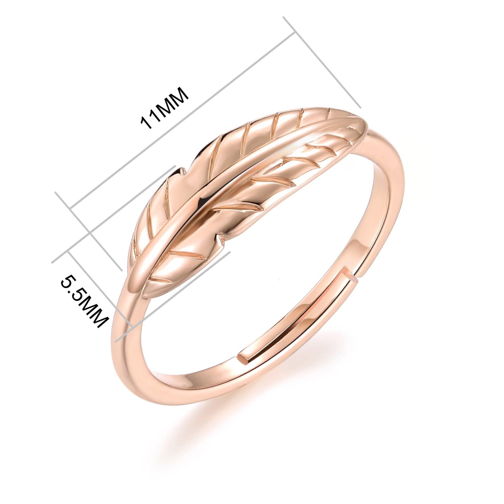 Rose Gold Plated Feather Ring