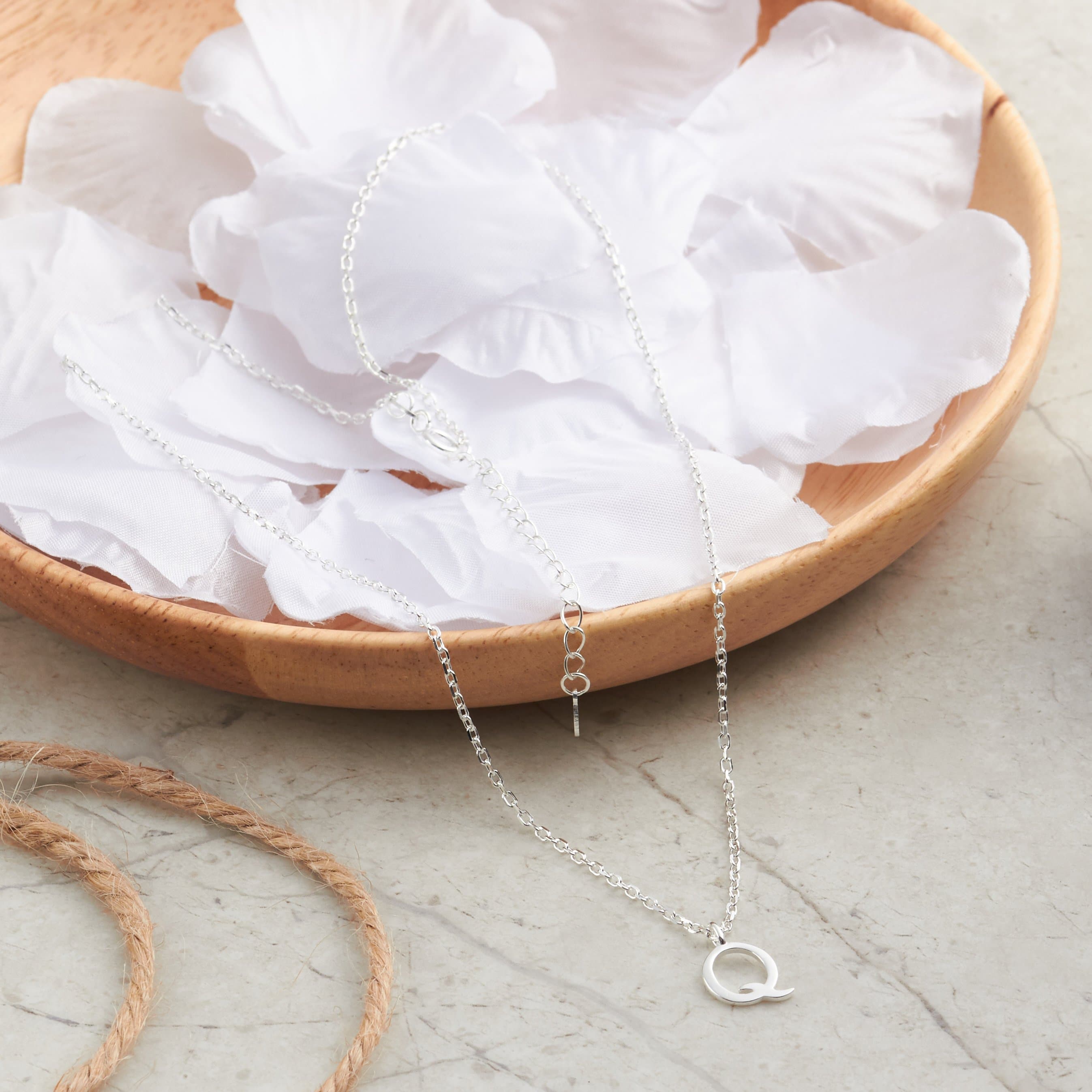 Sterling Silver Initial Q Necklace