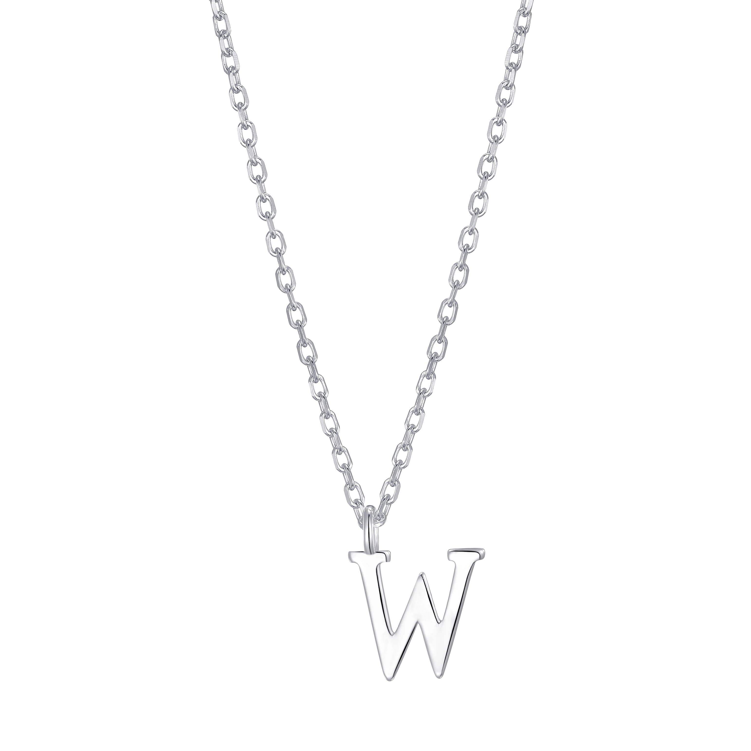 Sterling Silver Initial W Necklace