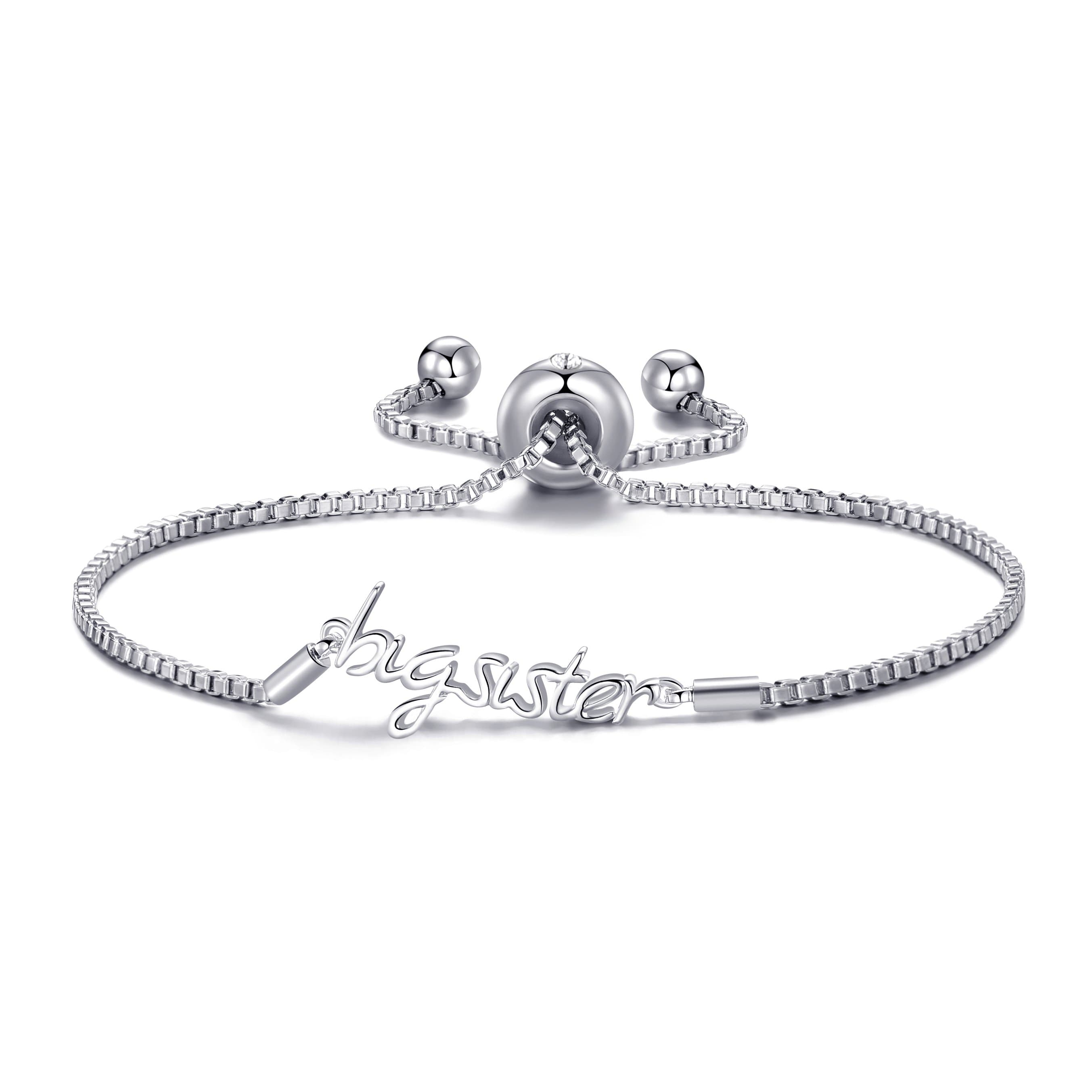 Silver Plated Big Sister Bracelet Created with Zircondia® Crystals by Philip Jones Jewellery