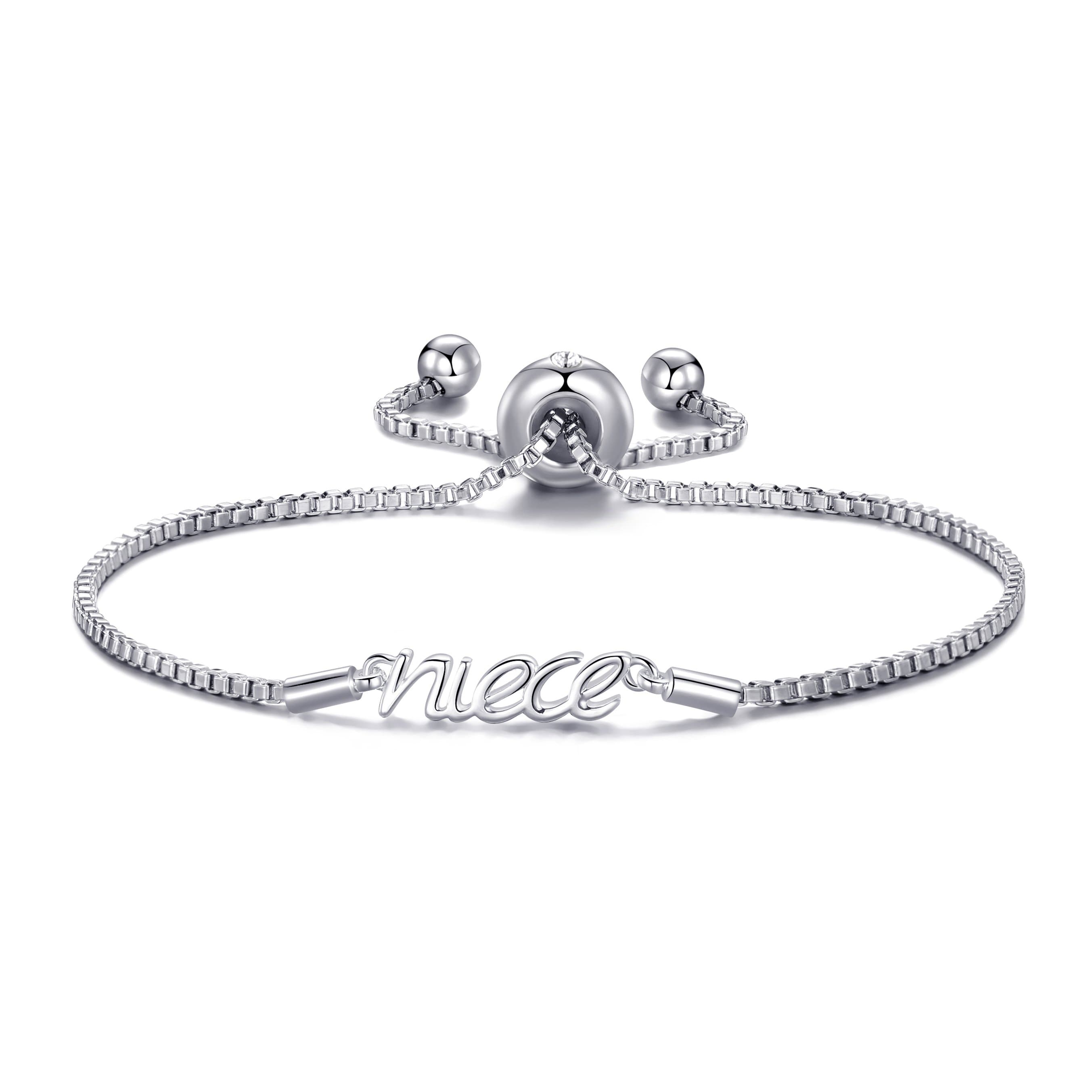 Silver Plated Niece Bracelet Created with Zircondia® Crystals by Philip Jones Jewellery