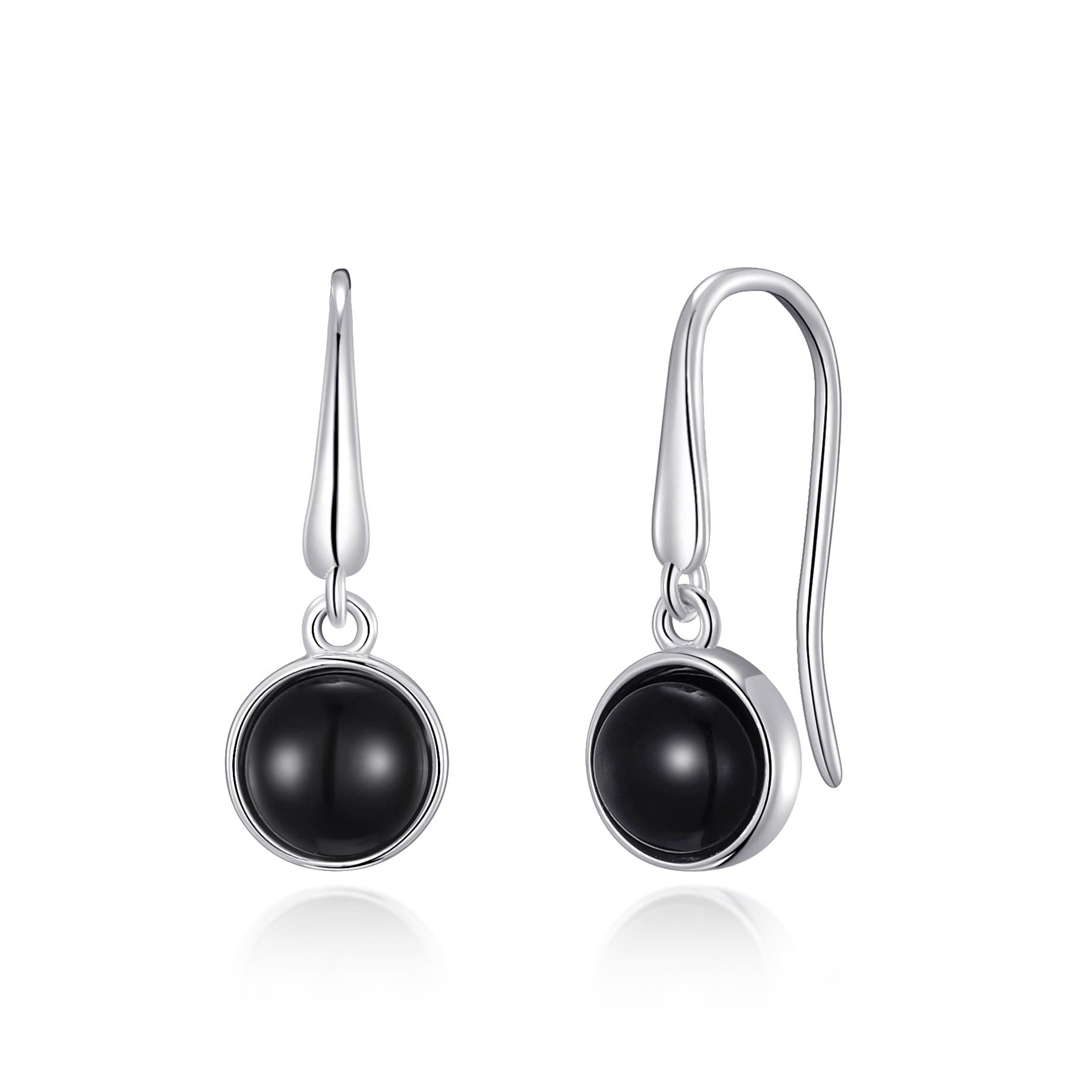 Black Onyx Drop Earrings by Philip Jones Jewellery