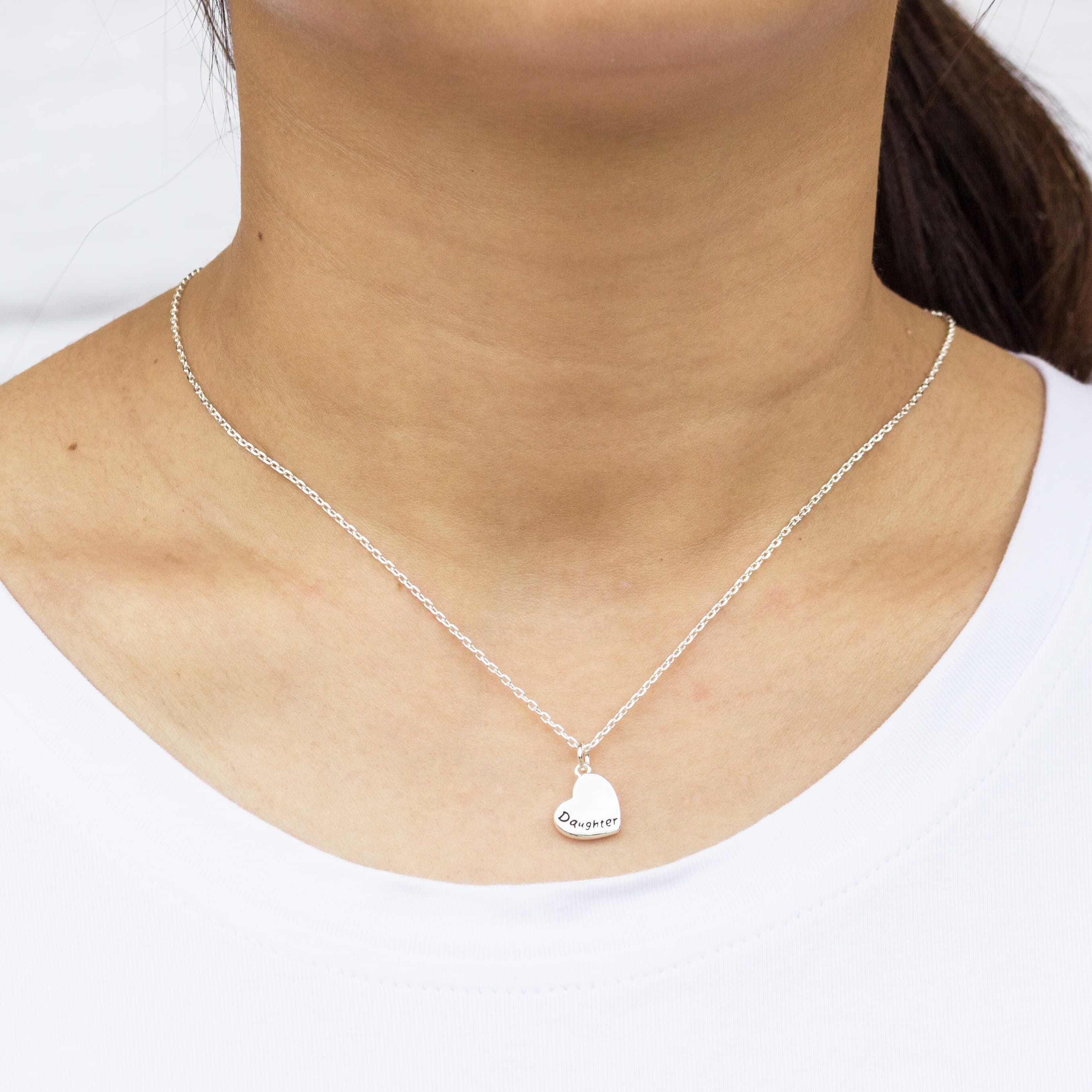 Silver Plated Mother and Daughter Necklace Set