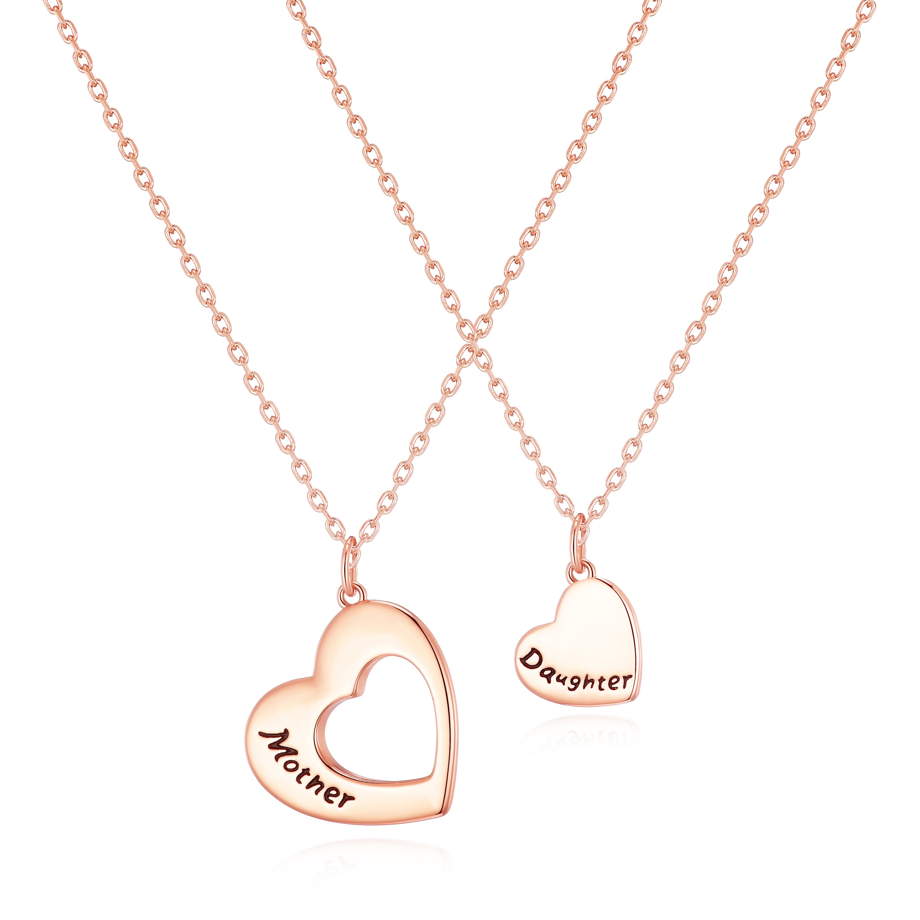 Rose Gold Plated Mother and Daughter Necklace Set by Philip Jones Jewellery