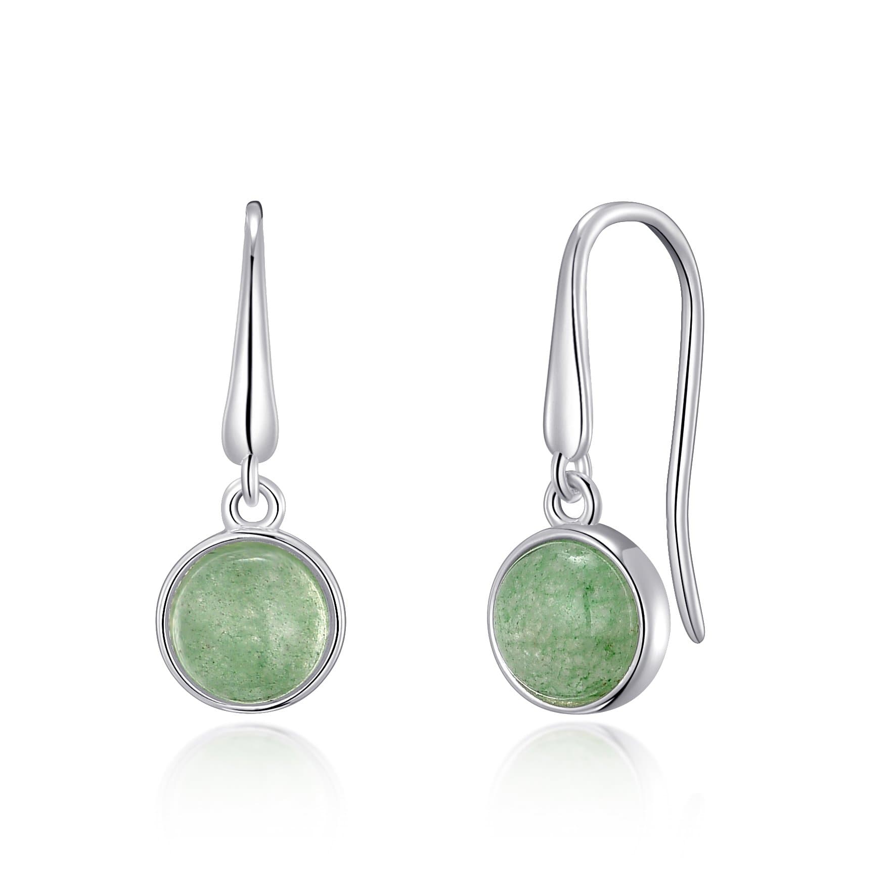 Green Aventurine Drop Earrings by Philip Jones Jewellery