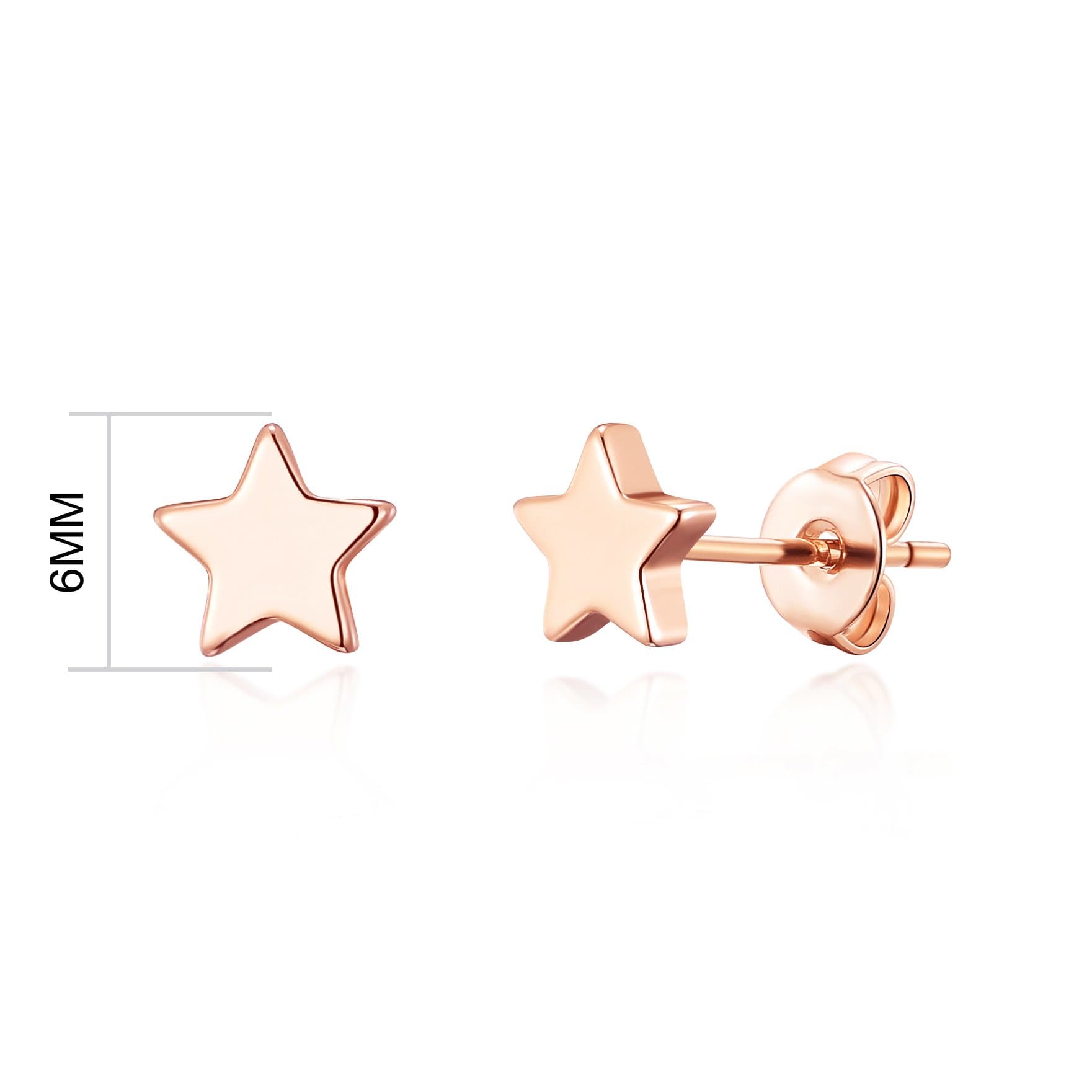 Rose Gold Plated Star Stud Earrings with Quote Card